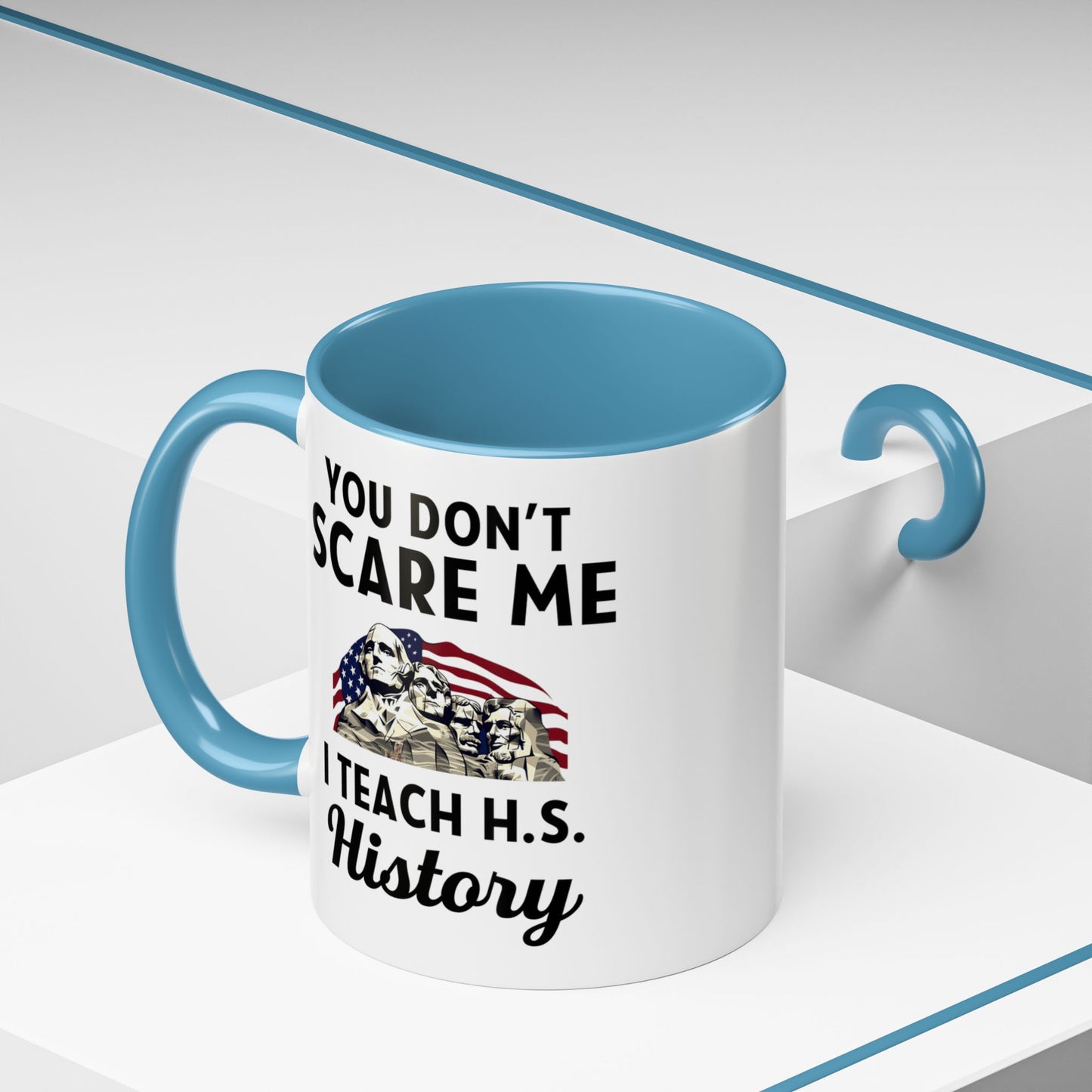 Funny History Teacher Mug Gift - You Don't Scare Me Quote Accent Coffee Mug (11, 15oz)