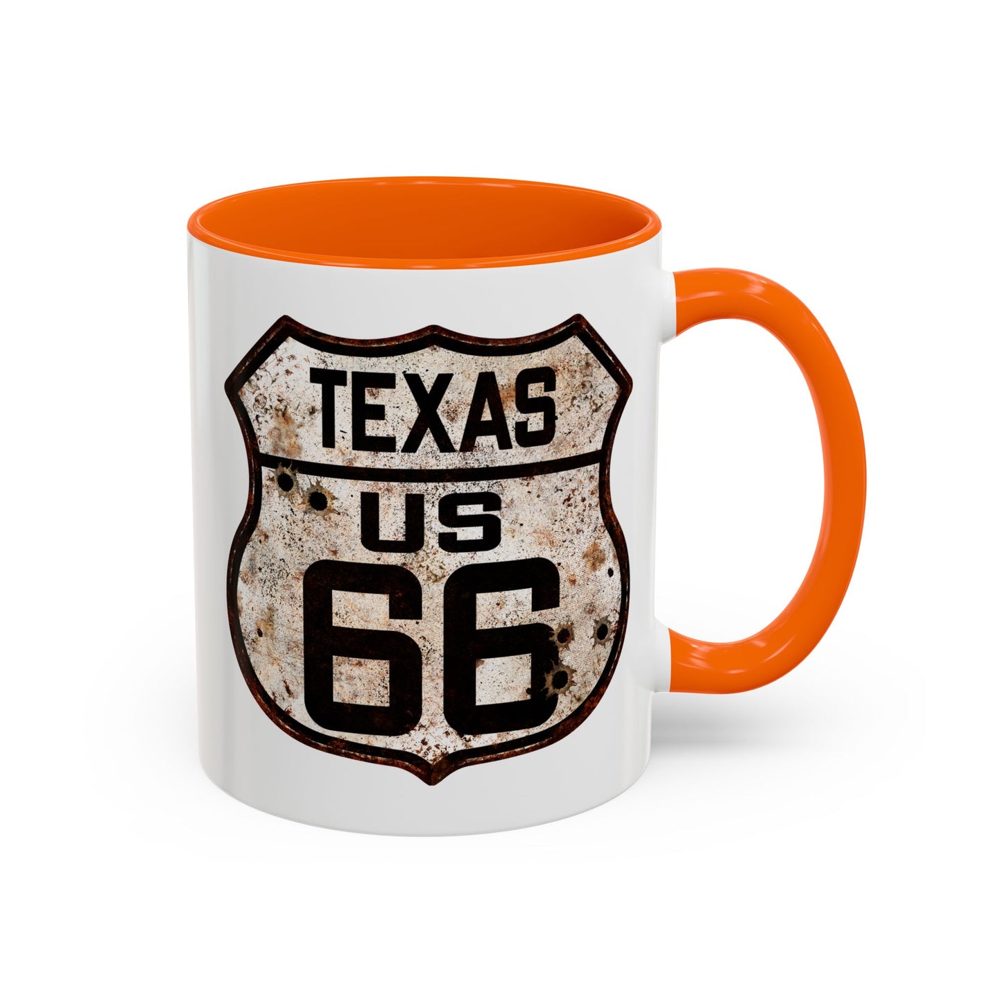 Mug Vintage Rusty Route 66 Highway Shield Texas Route 66 Gift 11oz, 15oz