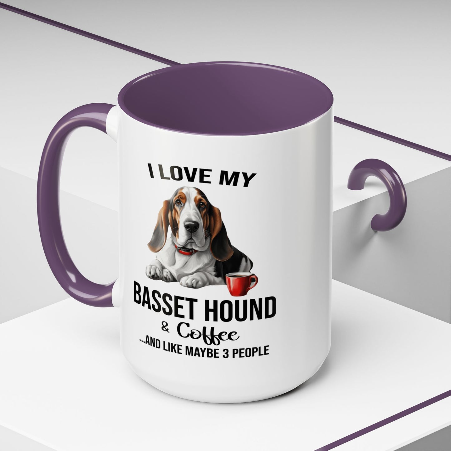 Basset Hound Lover Mug, Basset Hound Lover Gift, Coffee Mug, Basset Hound Mug, Basset Hound Gift, Basset Hound Owner, Coffee Cup A0023-005 Accent Coffee Mug (11, 15oz)