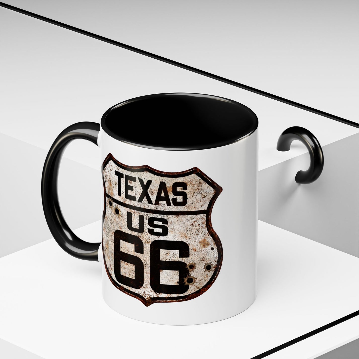 Mug Vintage Rusty Route 66 Highway Shield Texas Route 66 Gift 11oz, 15oz