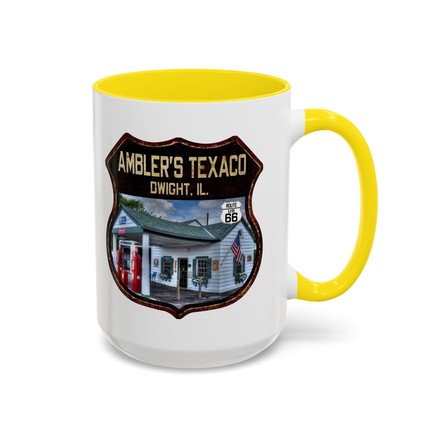 Mug Amblers Texaco Service Station Route 66 Shield Illinois 11oz