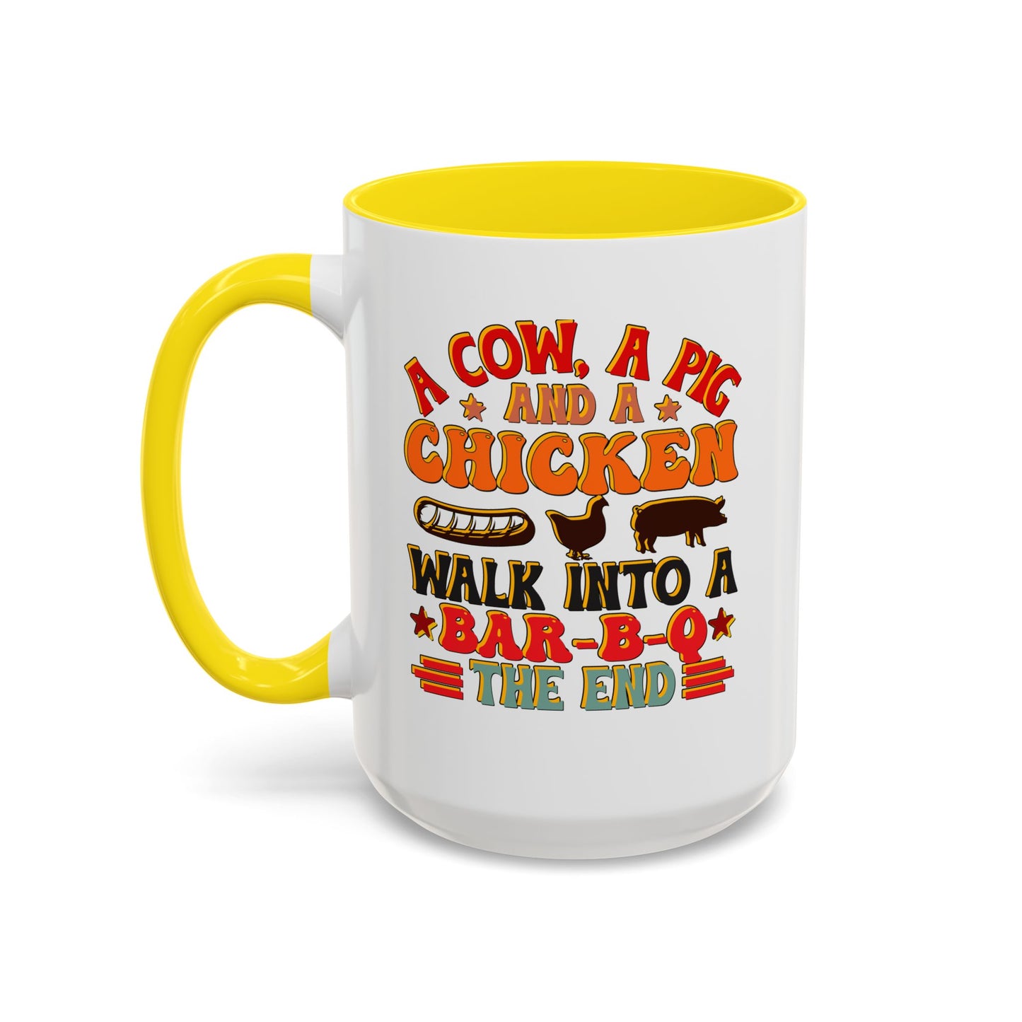 Funny BBQ Grilling Coffee Mug, Pig Cow Duck, Novelty Tea Cup, Barbecue Lover Gift, Kitchen Decor