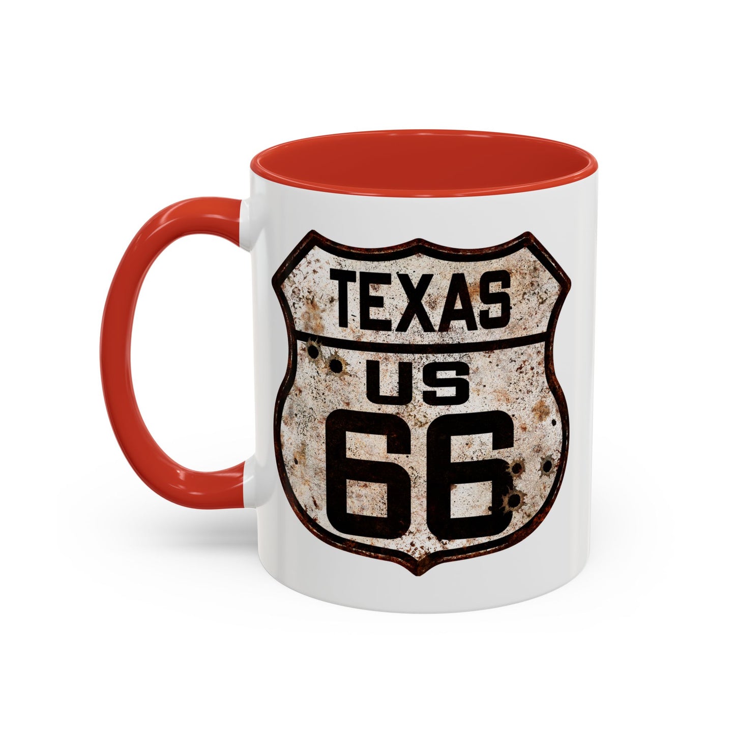 Mug Vintage Rusty Route 66 Highway Shield Texas Route 66 Gift 11oz, 15oz