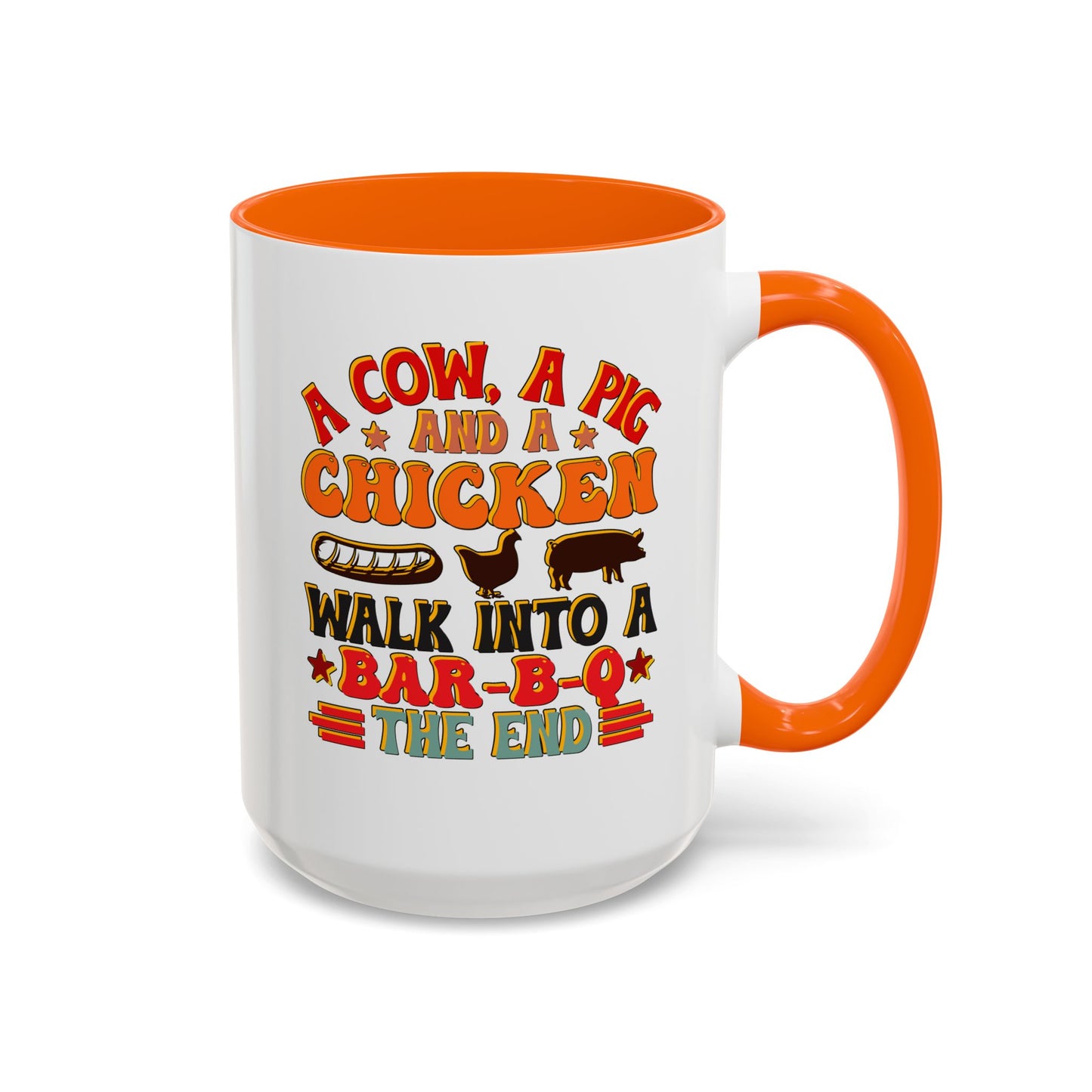 Funny BBQ Grilling Coffee Mug, Pig Cow Duck, Novelty Tea Cup, Barbecue Lover Gift, Kitchen Decor