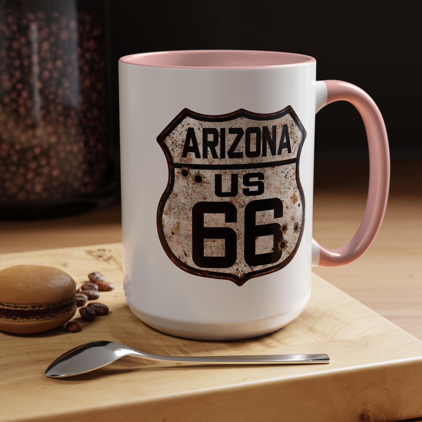 Mug Vintage Rusty Route 66 Highway Shield Arizona 11oz, 15oz