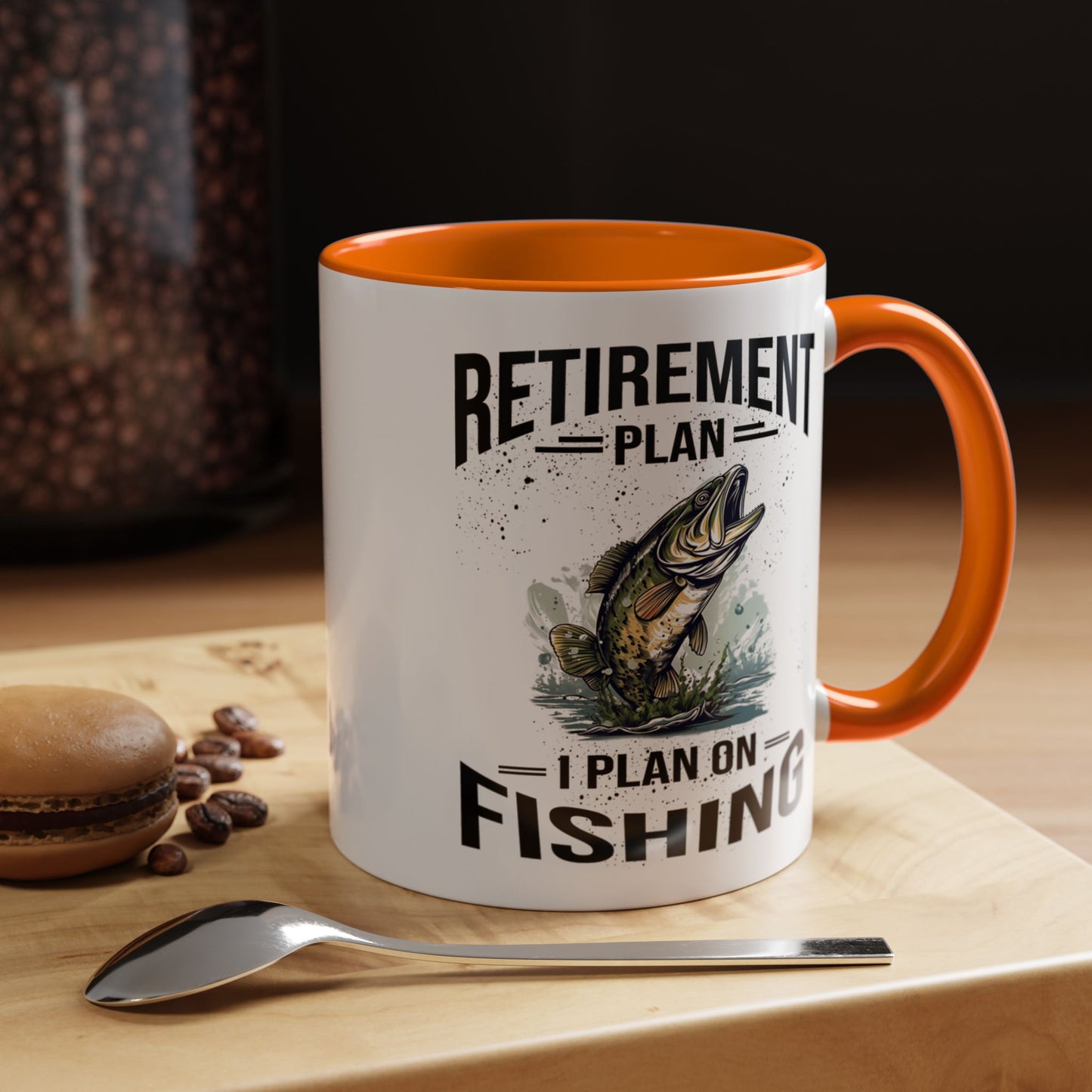 Retirement Mug - Retirement Plan Gone Fishing - Coffee Mug - Funny Retirement Gift, Happy Retirement Mug, Fishing Retirement Gift A0037-03 Accent Coffee Mug (11, 15oz)