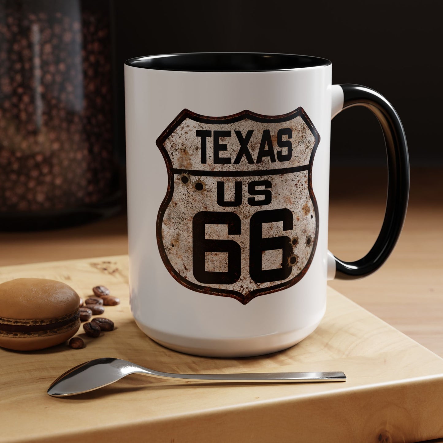 Mug Vintage Rusty Route 66 Highway Shield Texas Route 66 Gift 11oz, 15oz