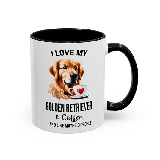 Golden Retriever Lover Mug, Golden Retriever Lover Gift, Coffee Mug, Golden Retriever Mug, Golden Retriever Gift, Golden Retriever A0023-40 Accent Coffee Mug (11, 15oz)