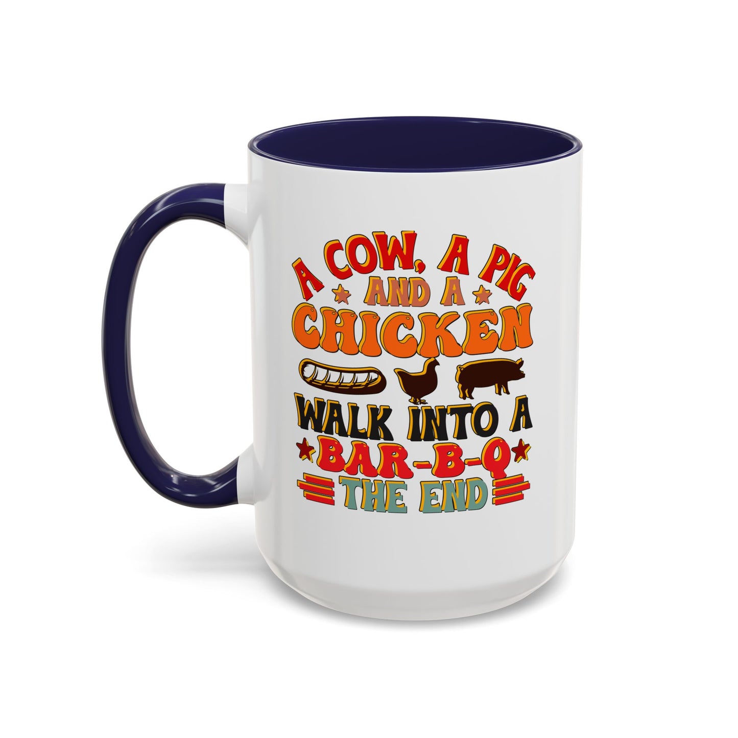 Funny BBQ Grilling Coffee Mug, Pig Cow Duck, Novelty Tea Cup, Barbecue Lover Gift, Kitchen Decor