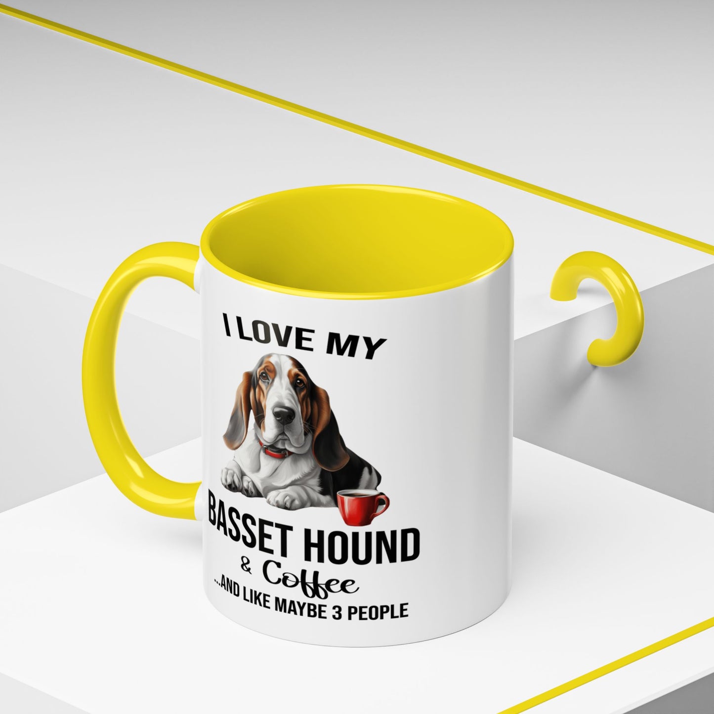 Basset Hound Lover Mug, Basset Hound Lover Gift, Coffee Mug, Basset Hound Mug, Basset Hound Gift, Basset Hound Owner, Coffee Cup A0023-005 Accent Coffee Mug (11, 15oz)