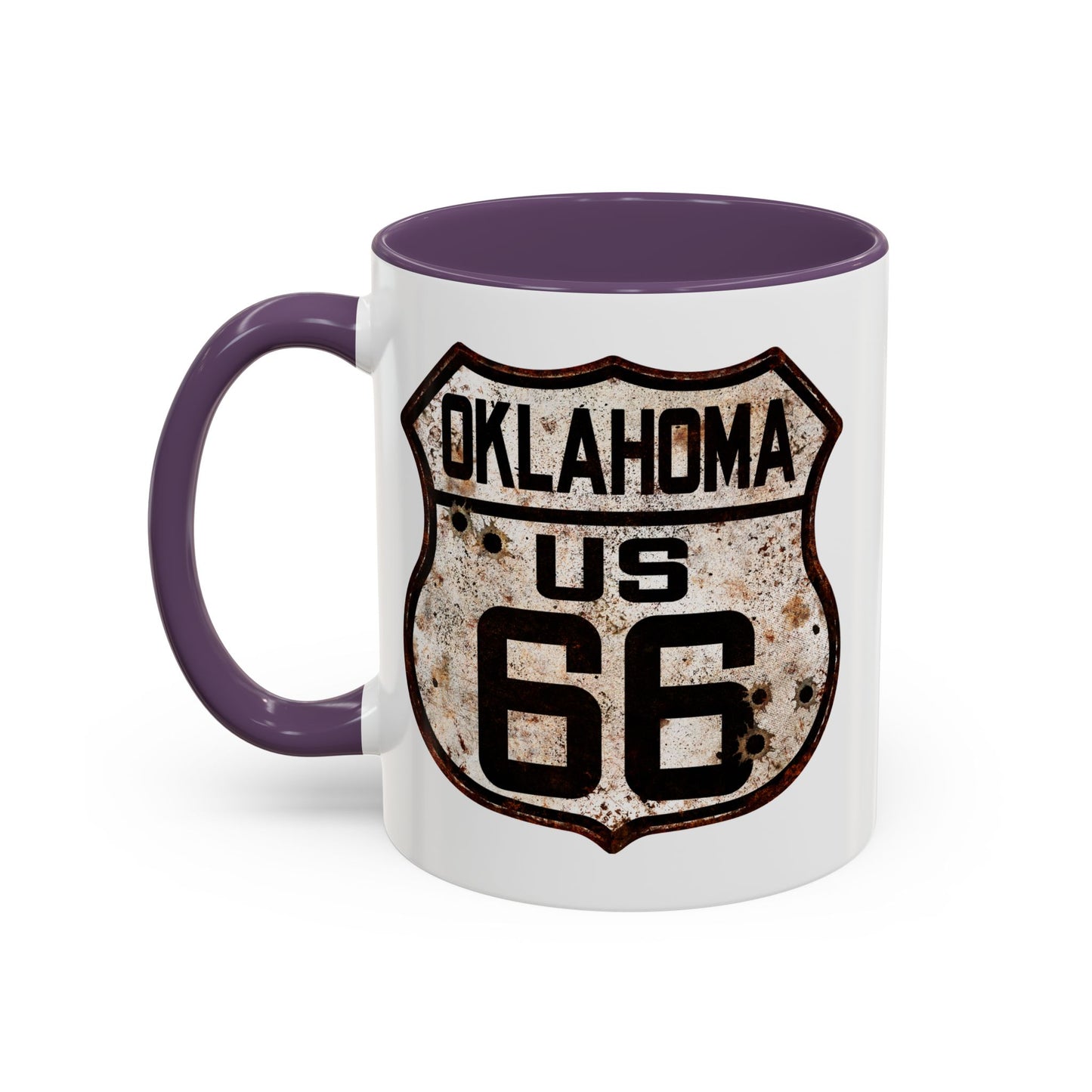 Mug Vintage Rusty Route 66 Highway Shield Oklahoma Route 66 Gift 11oz, 15oz