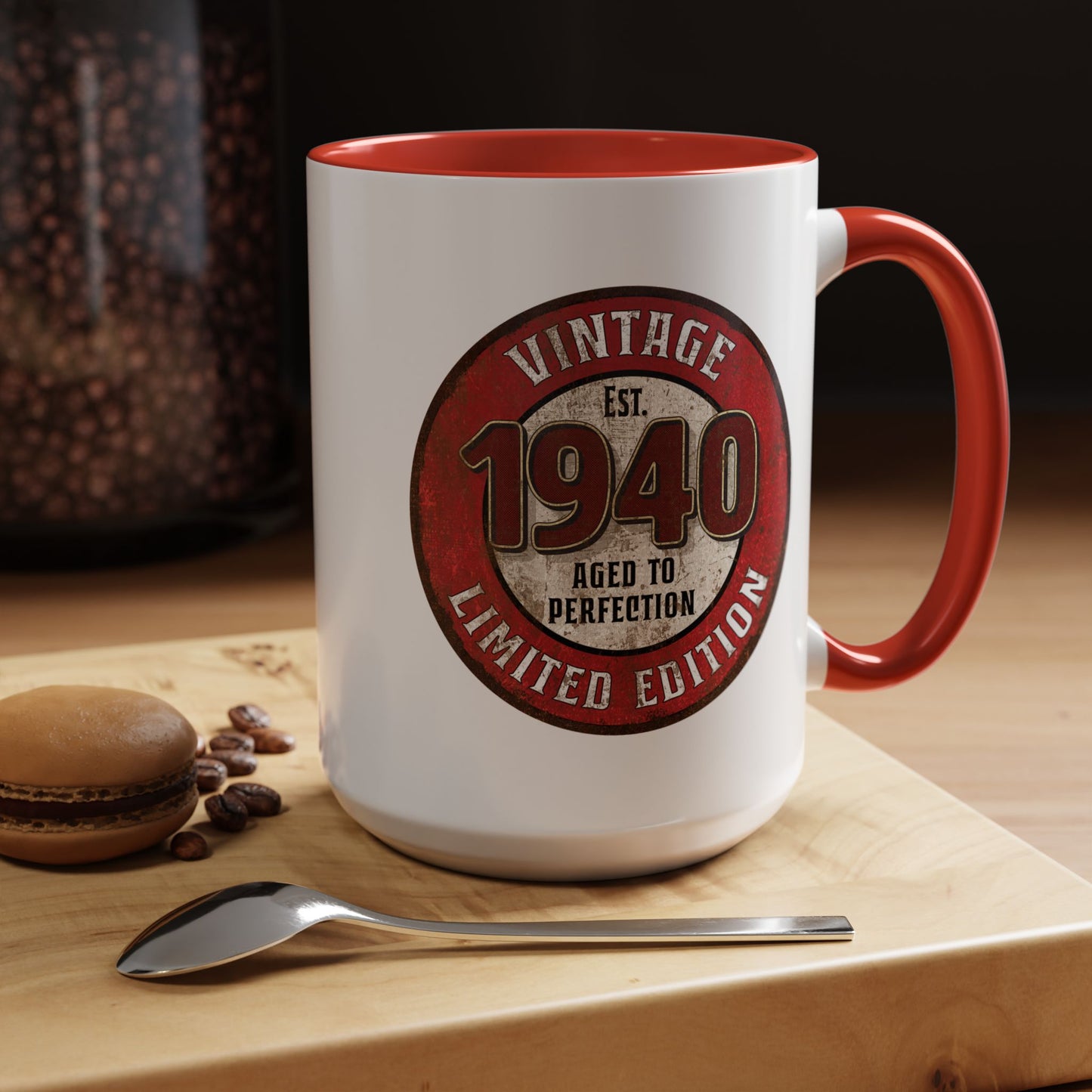 Vintage 1940 Birthday Mug, Aged to Perfection Limited Qty Coffee Cup