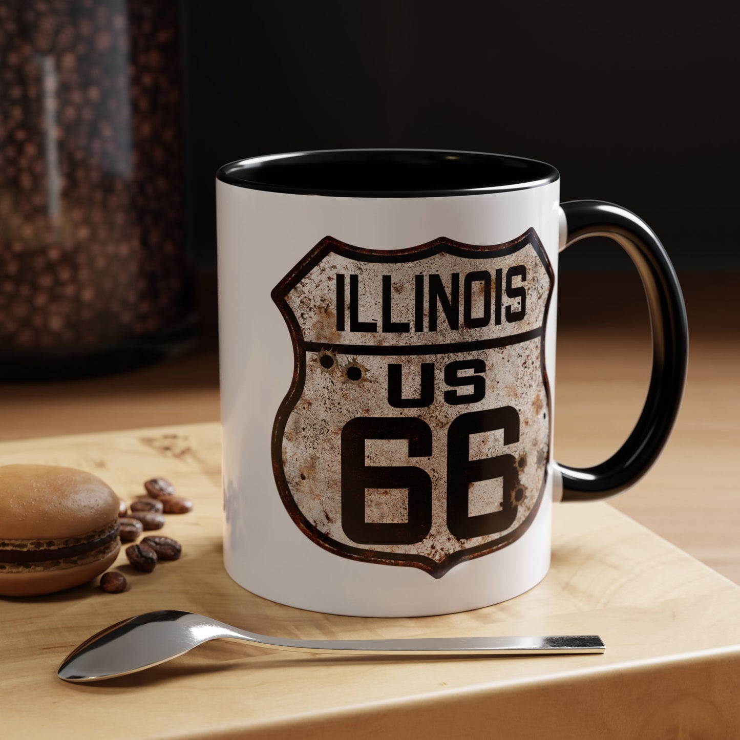 Mug Vintage Rusty Route 66 Highway Shield Illinois Route 66 Gift 11oz, 15oz