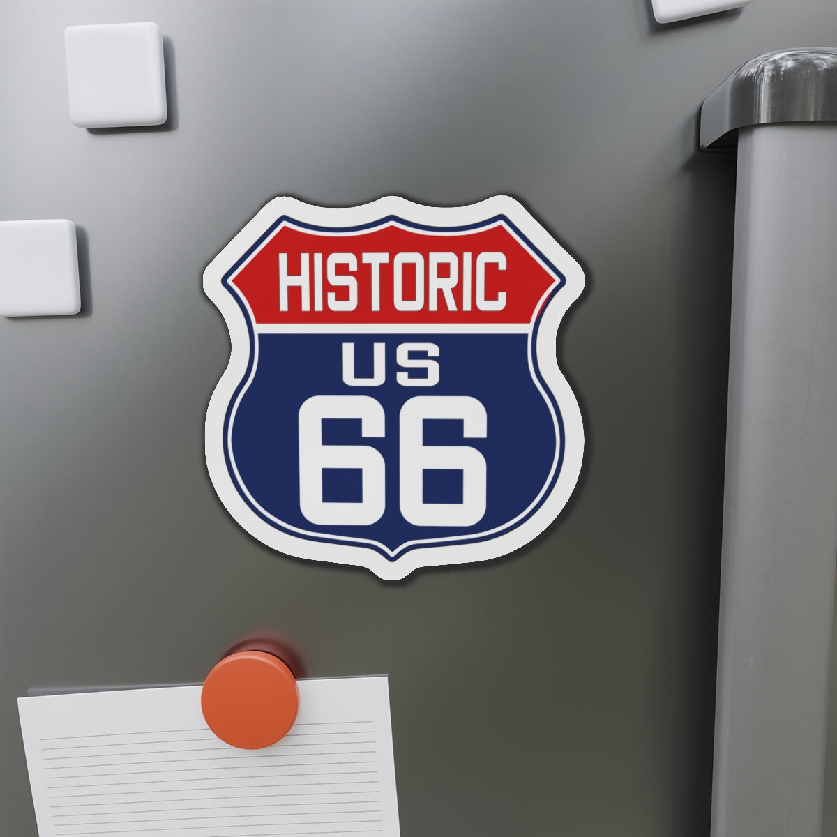 Red White and Blue Route 66 Shield Die-Cut Magnets