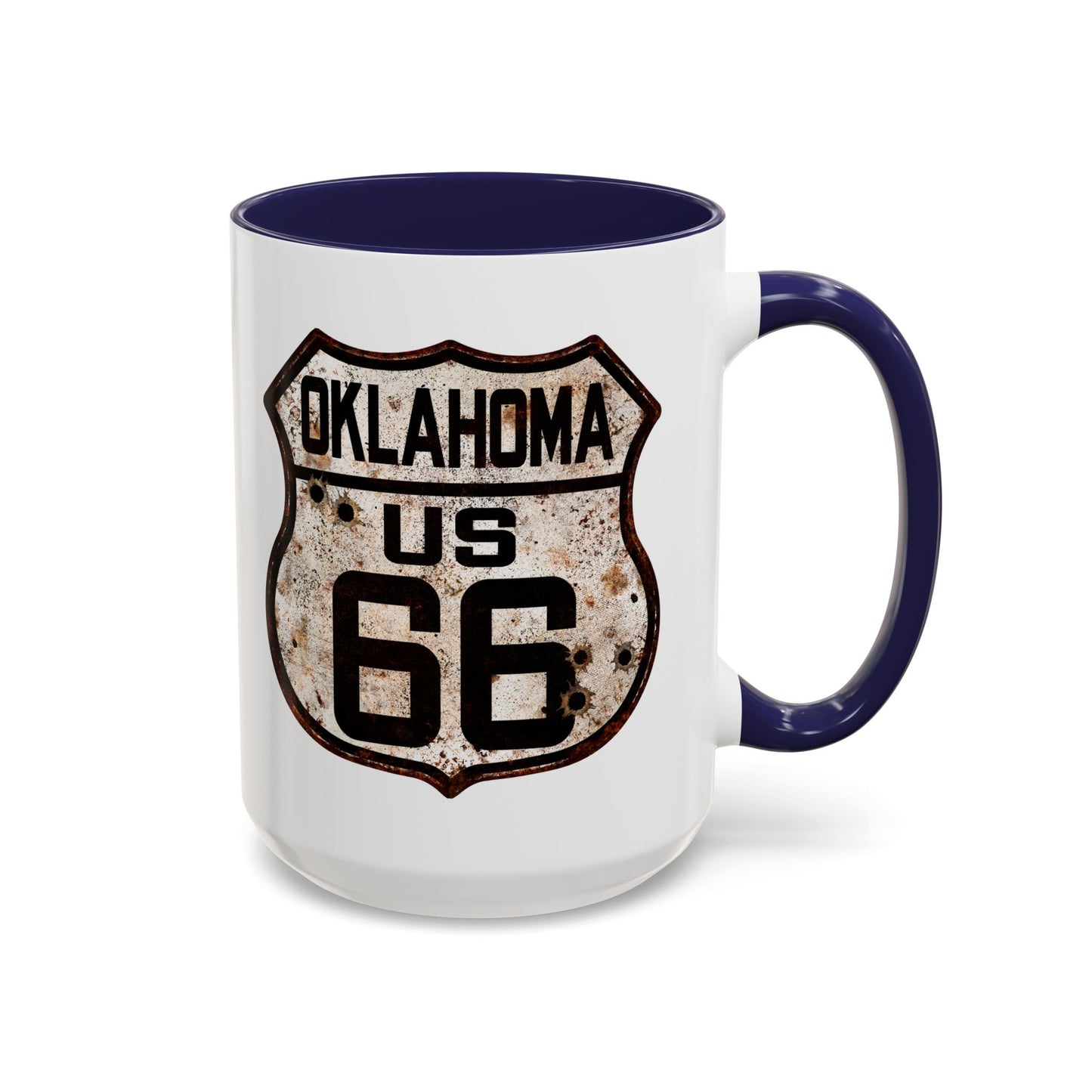 Mug Vintage Rusty Route 66 Highway Shield Oklahoma Route 66 Gift 11oz, 15oz