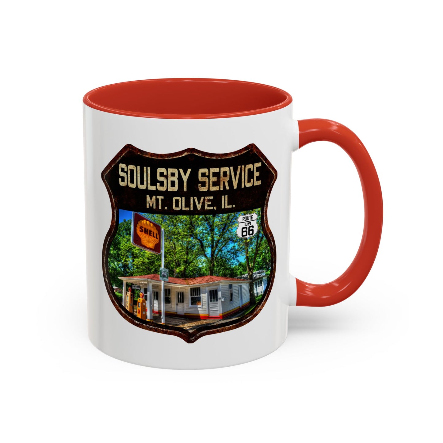 Mug Soulsby Service Station Route 66 Shield Illinois 11oz