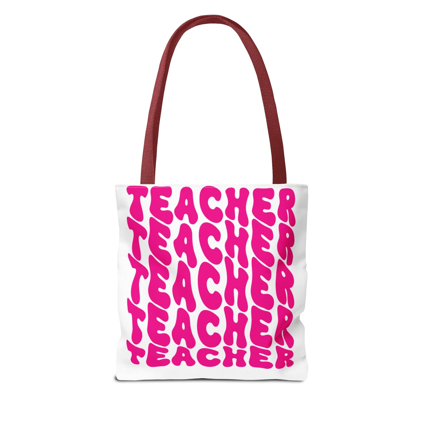 Tote Bag - Teacher Appreciation Gift, Colorful Big Letter Bag, Bold Wavy Design, Text Tote, School Teacher Present, Rainbow Tote Bag