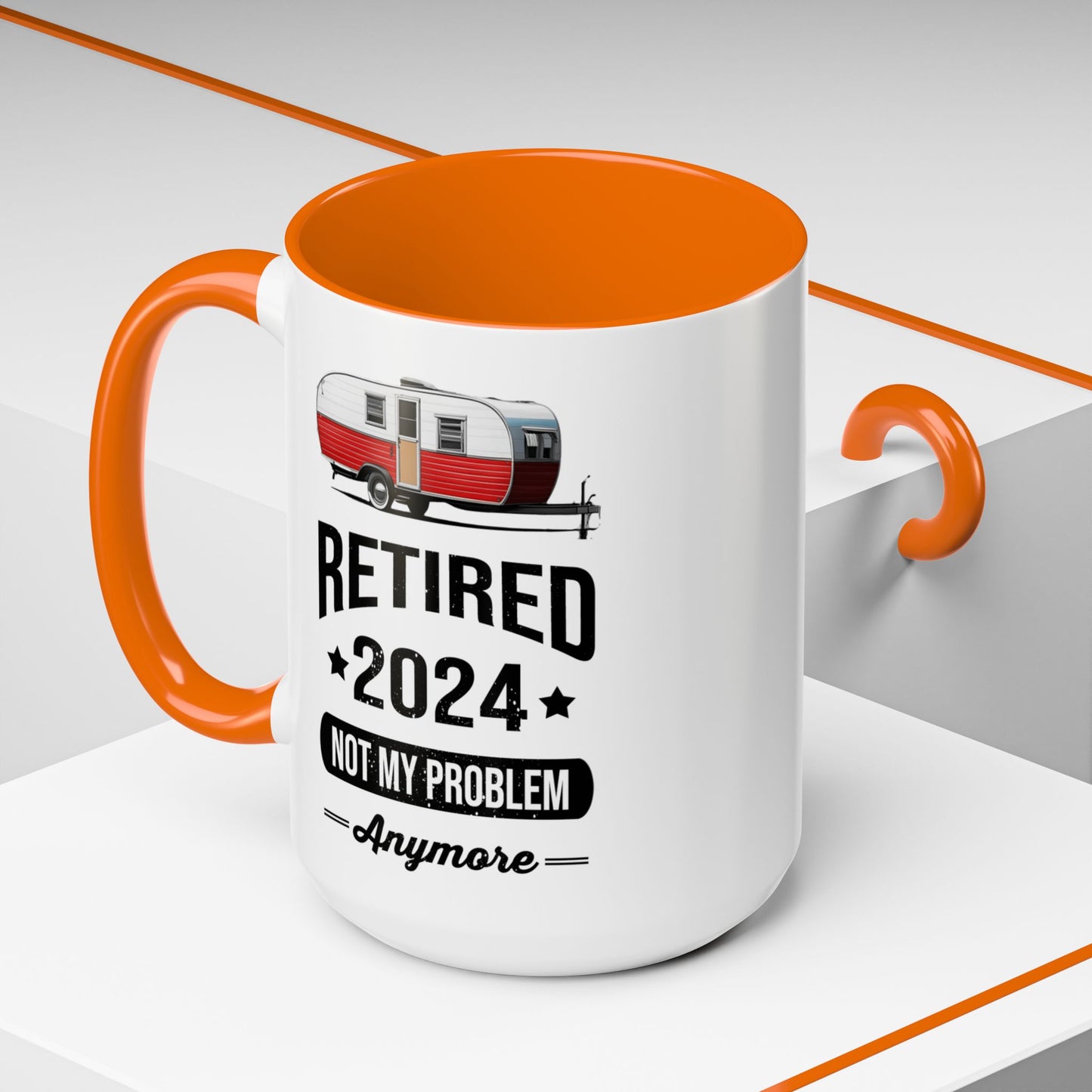 Retirement Mug - Retirement Camping - Coffee Mug - Funny Retirement Gift, Happy Retirement Mug, Fishing Retirement Gift A0037-02 Accent Coffee Mug (11, 15oz)