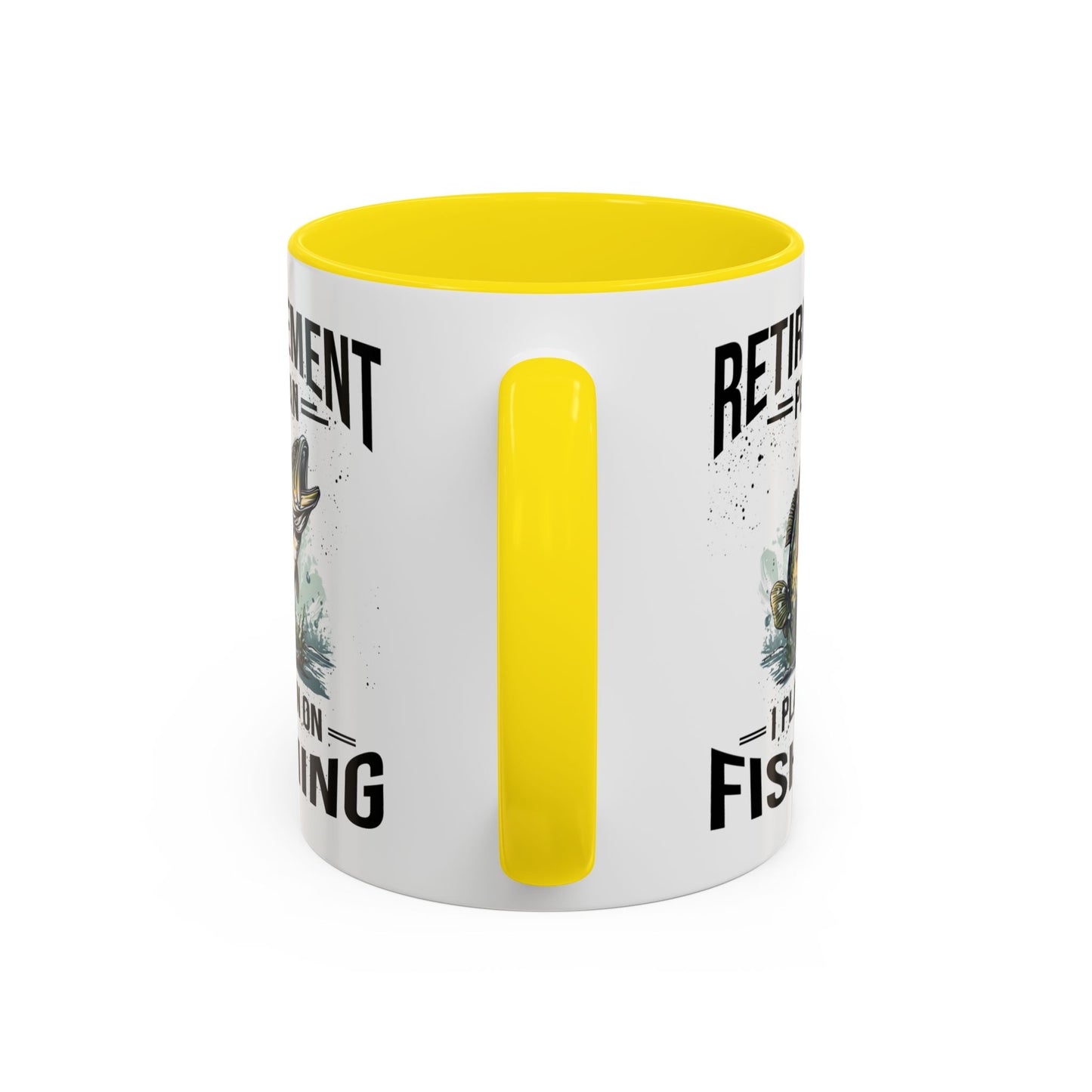 Retirement Mug - Retirement Plan Gone Fishing - Coffee Mug - Funny Retirement Gift, Happy Retirement Mug, Fishing Retirement Gift A0037-03 Accent Coffee Mug (11, 15oz)