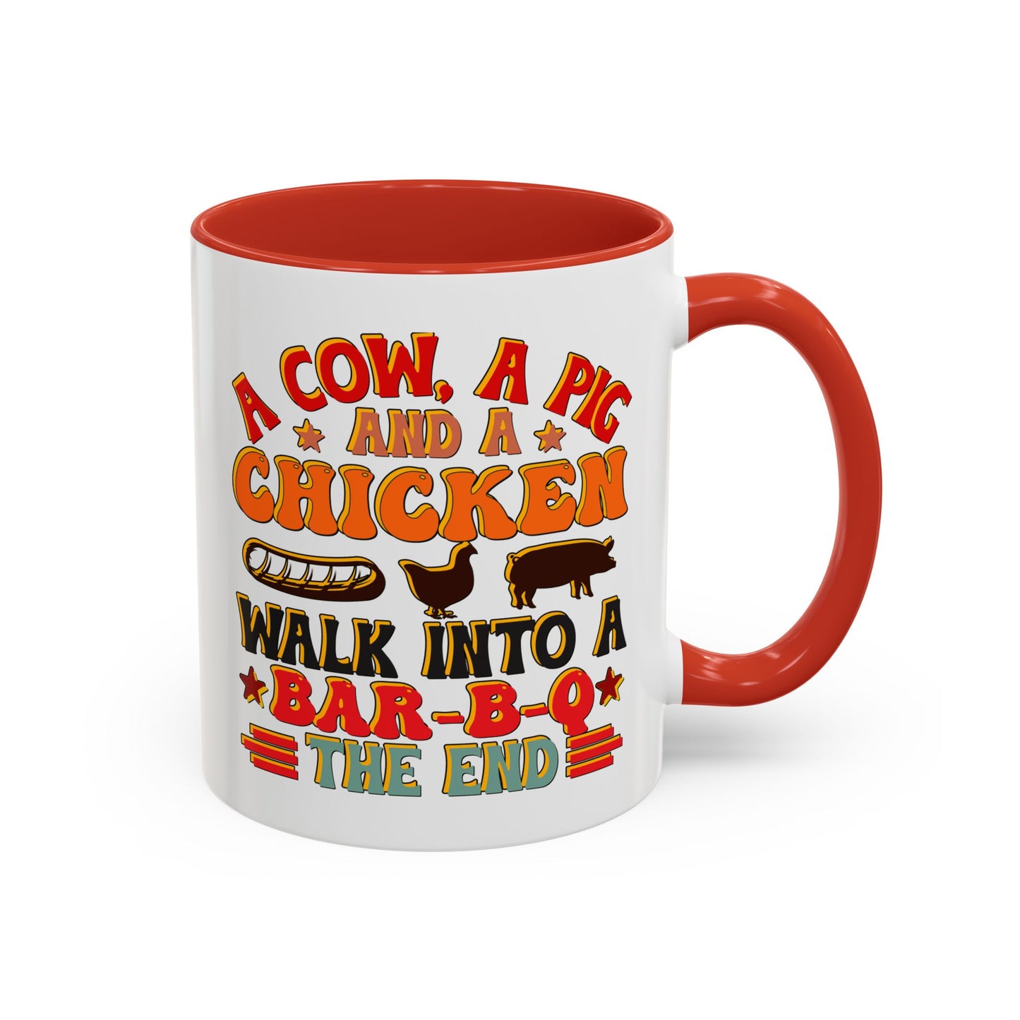 Funny BBQ Grilling Coffee Mug, Pig Cow Duck, Novelty Tea Cup, Barbecue Lover Gift, Kitchen Decor