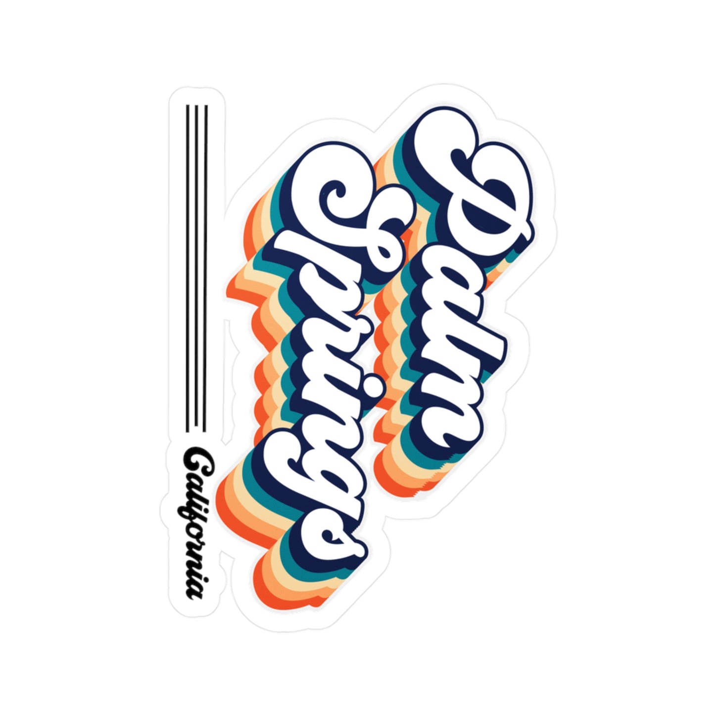 Colorful Retro Groovy Palm Springs CA Sticker - Nostalgic Decor Kiss-Cut Vinyl Decals