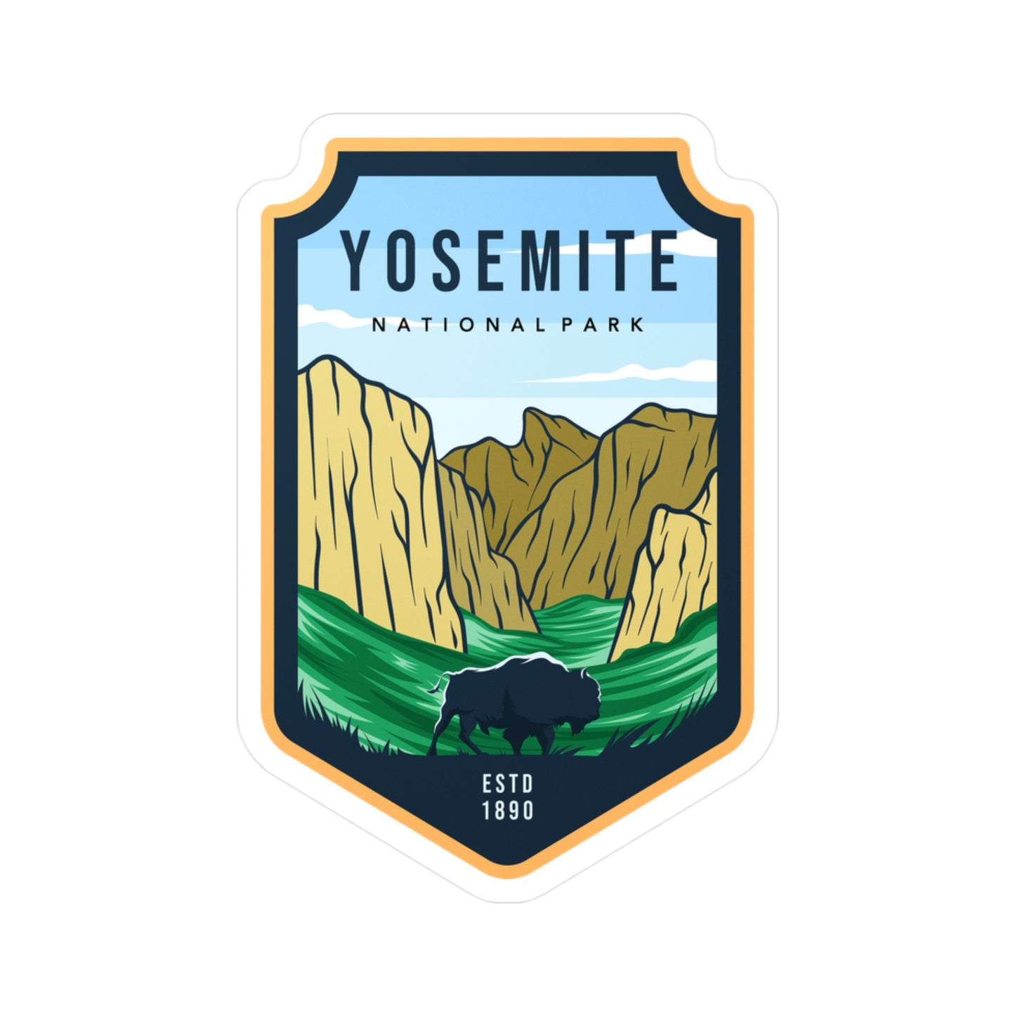 Yosemite National Park Sticker, National Park Stickers, Travel Stickers, Laptop Decal, Vinyl Sticker, Vinyl Decal, Floral Stickers