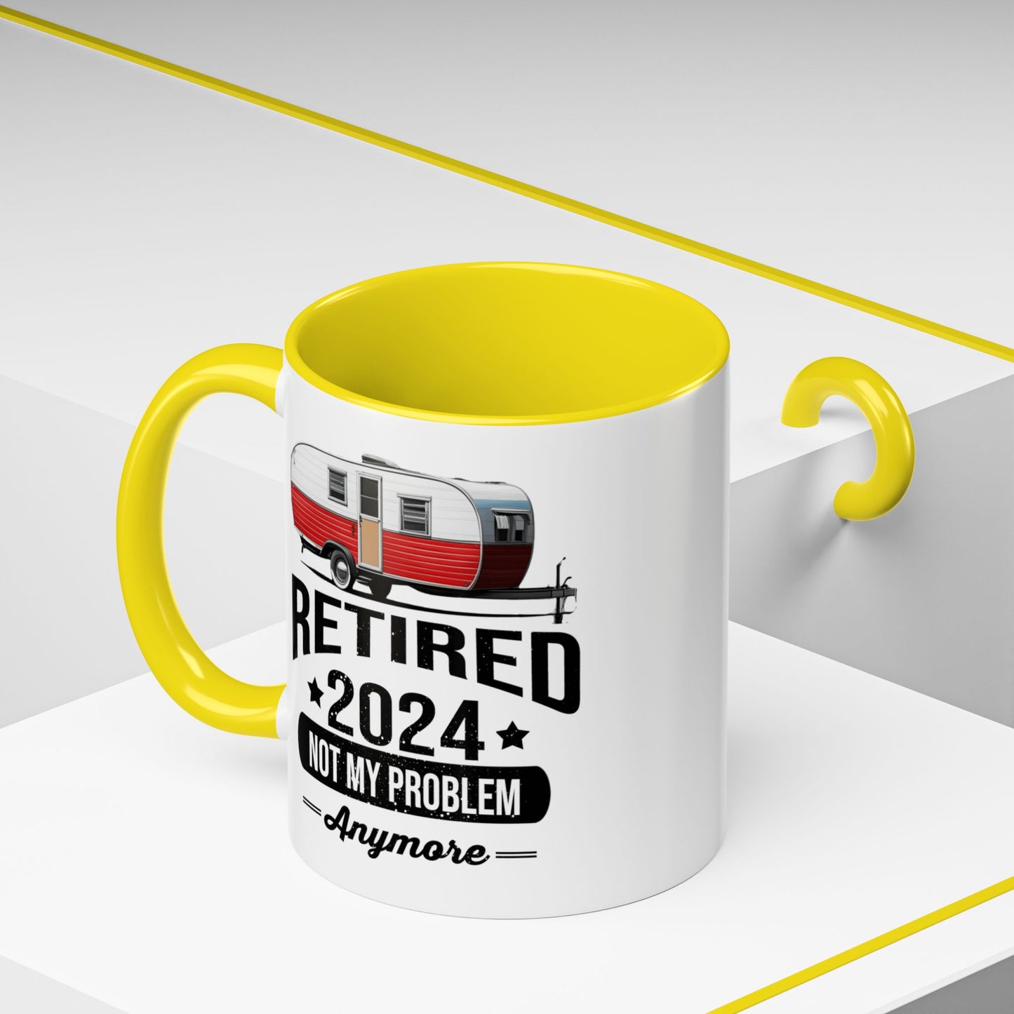 Retirement Mug - Retirement Camping - Coffee Mug - Funny Retirement Gift, Happy Retirement Mug, Fishing Retirement Gift A0037-02 Accent Coffee Mug (11, 15oz)