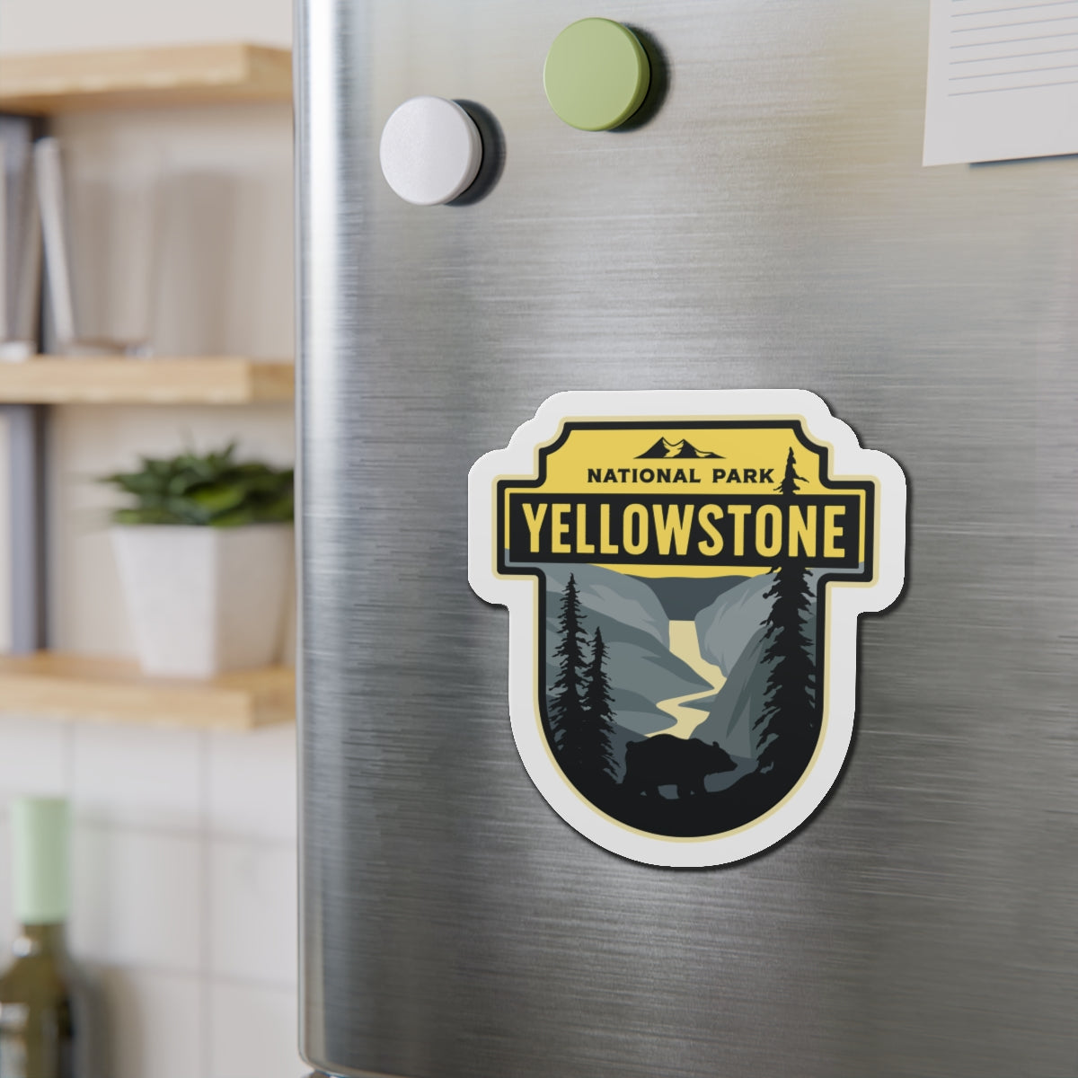 Vintage Style Yellowstone National Park Refrigerator Magnet Die-Cut Magnets