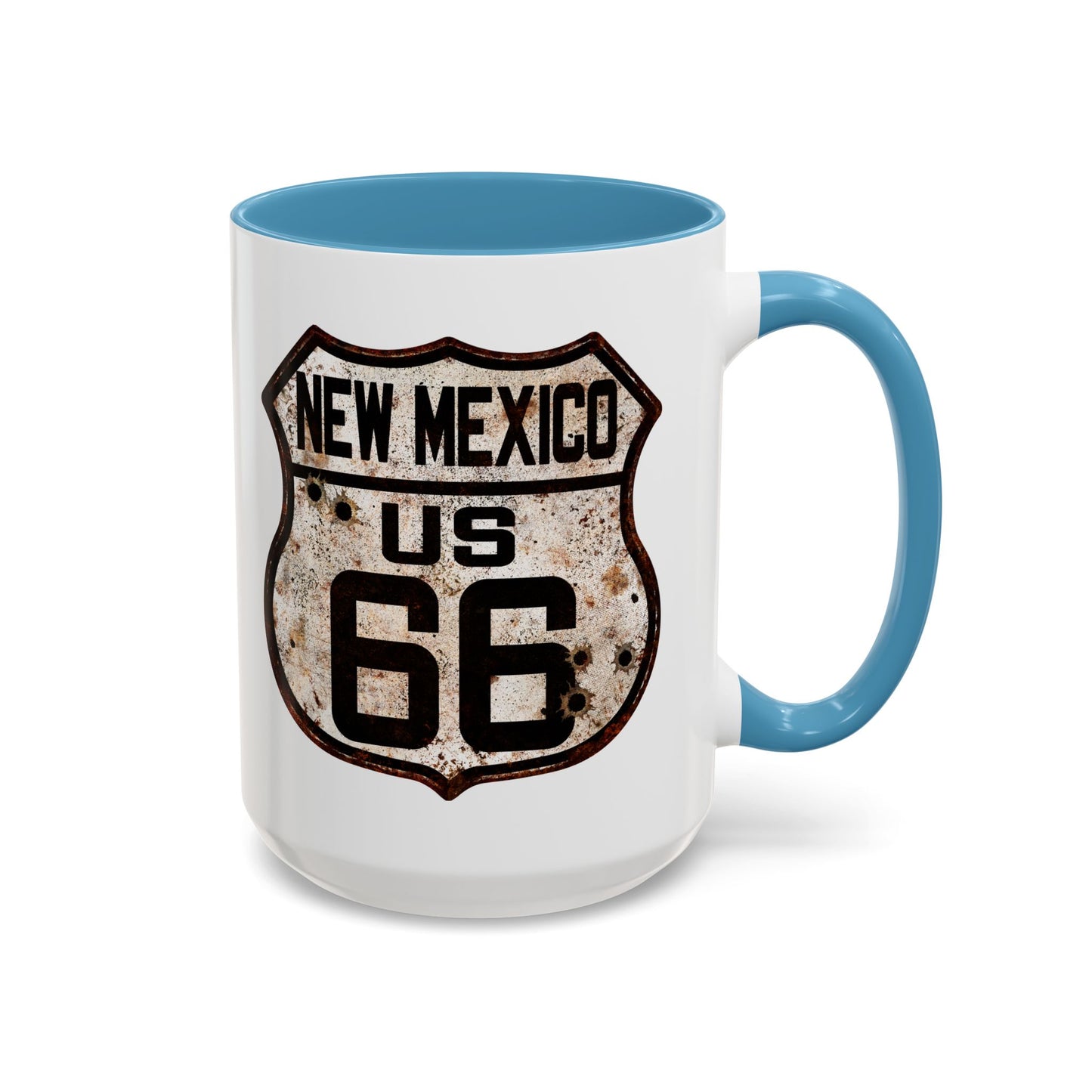 Mug Vintage Rusty Route 66 Highway Shield New Mexico Route 66 Gift 11oz, 15oz