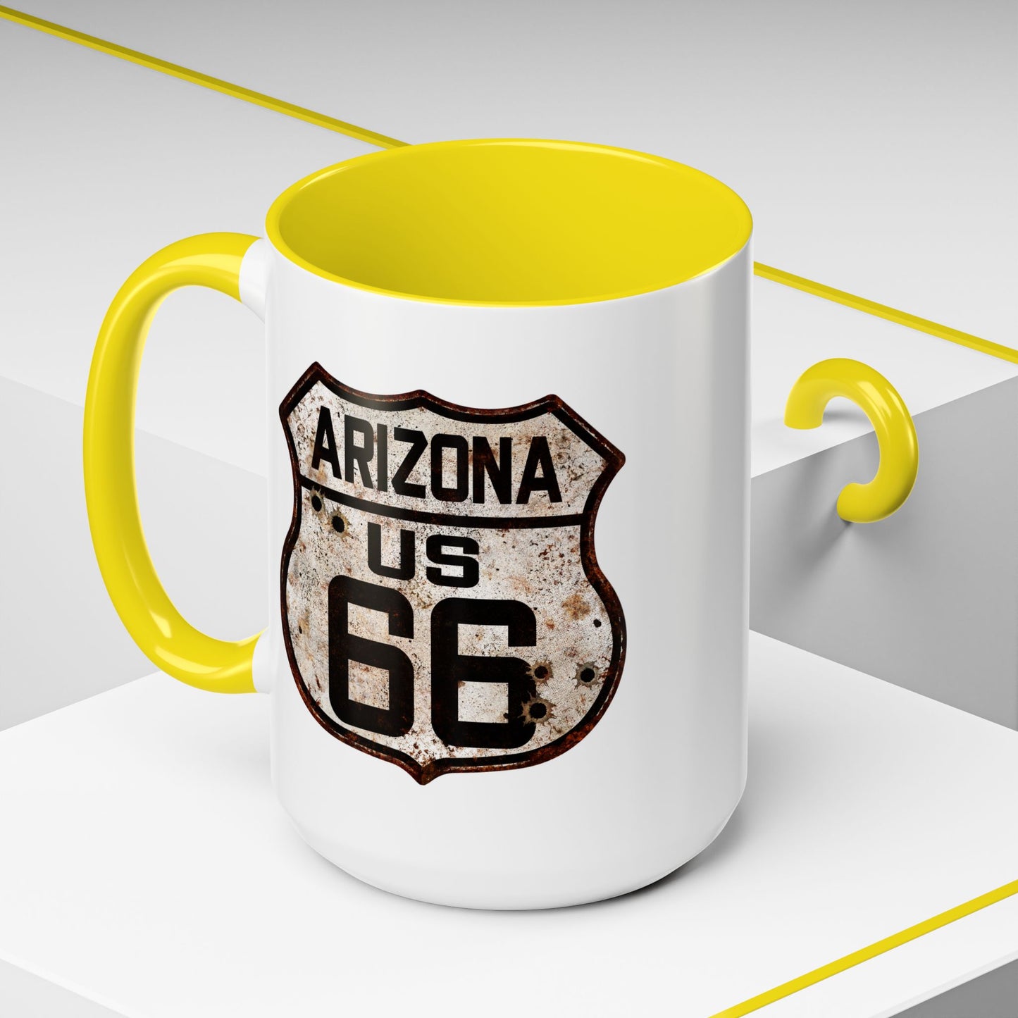 Mug Vintage Rusty Route 66 Highway Shield Arizona 11oz, 15oz