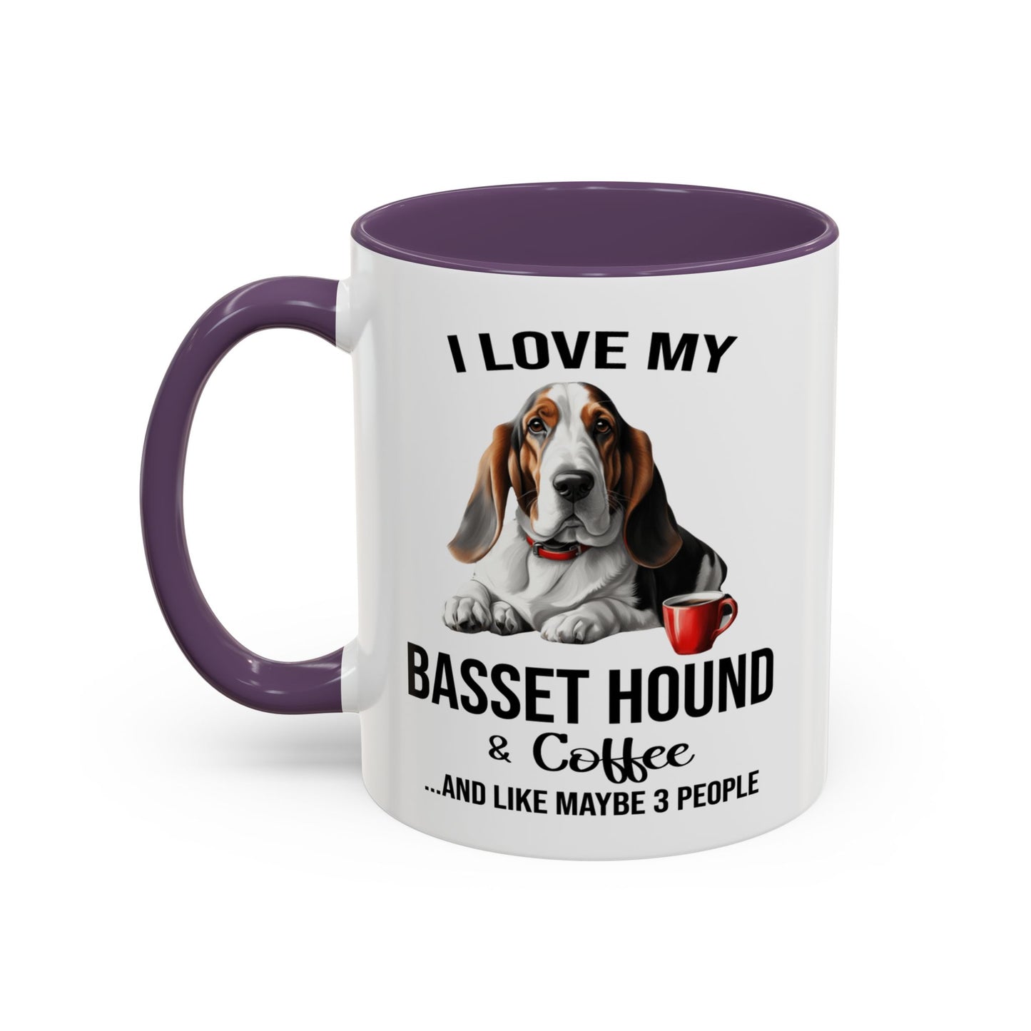 Basset Hound Lover Mug, Basset Hound Lover Gift, Coffee Mug, Basset Hound Mug, Basset Hound Gift, Basset Hound Owner, Coffee Cup A0023-005 Accent Coffee Mug (11, 15oz)