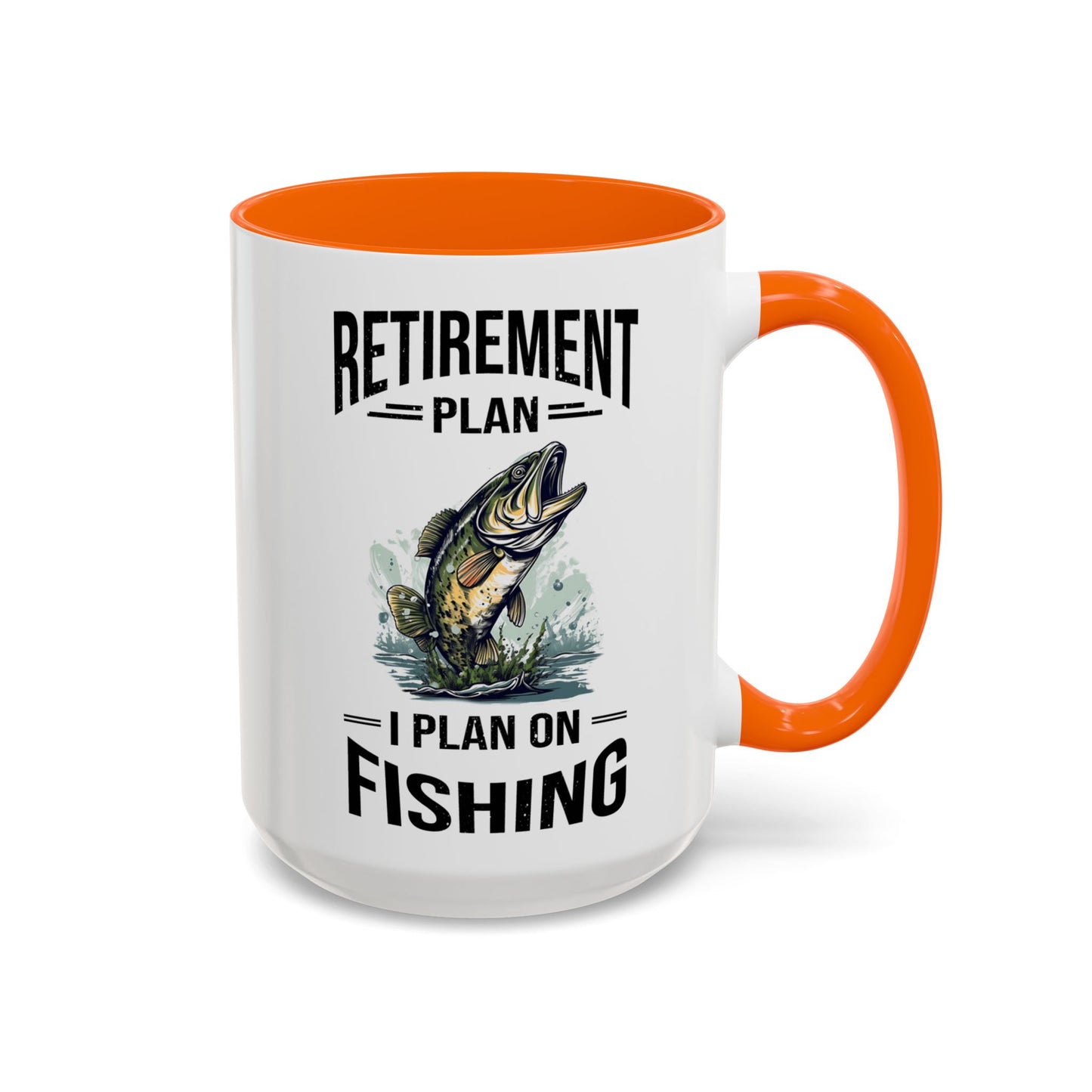 Retirement Mug - Retirement Plan Gone Fishing - Coffee Mug - Funny Retirement Gift, Happy Retirement Mug, Fishing Retirement Gift A0037-03 Accent Coffee Mug (11, 15oz)