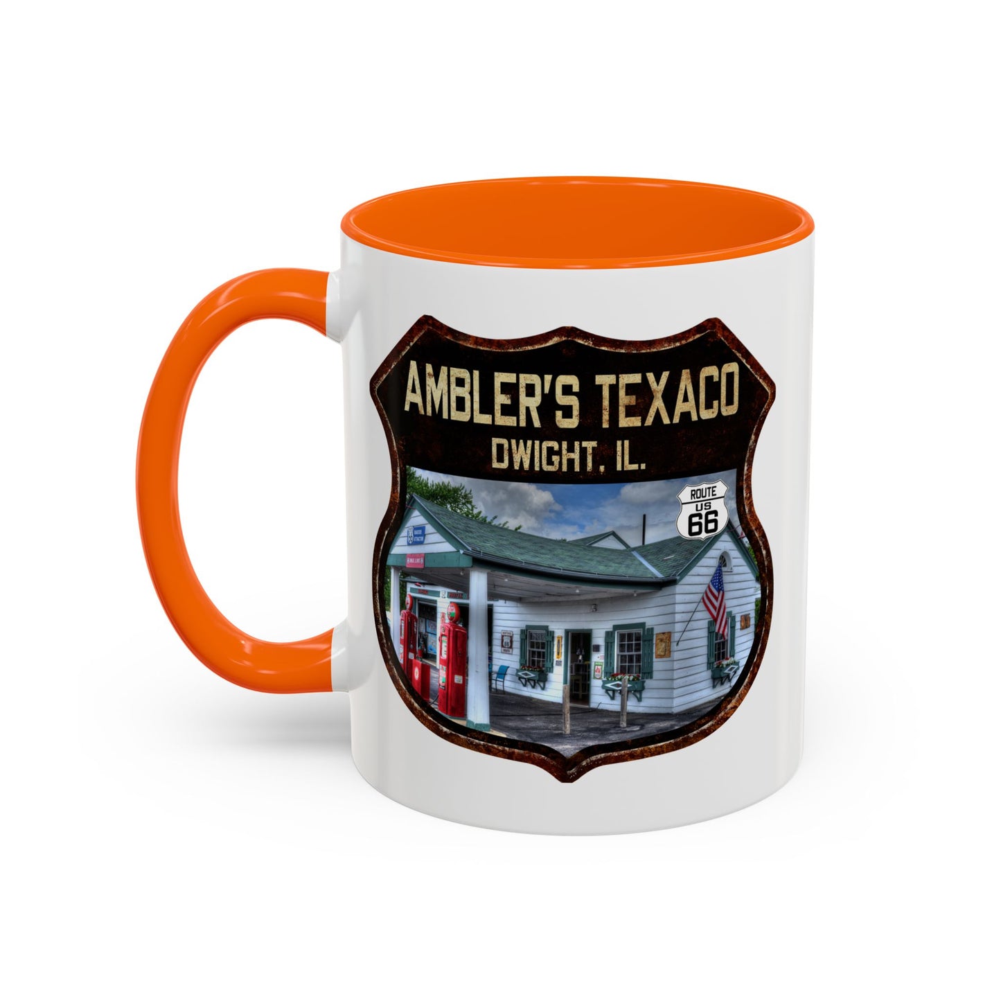 Mug Amblers Texaco Service Station Route 66 Shield Illinois 11oz