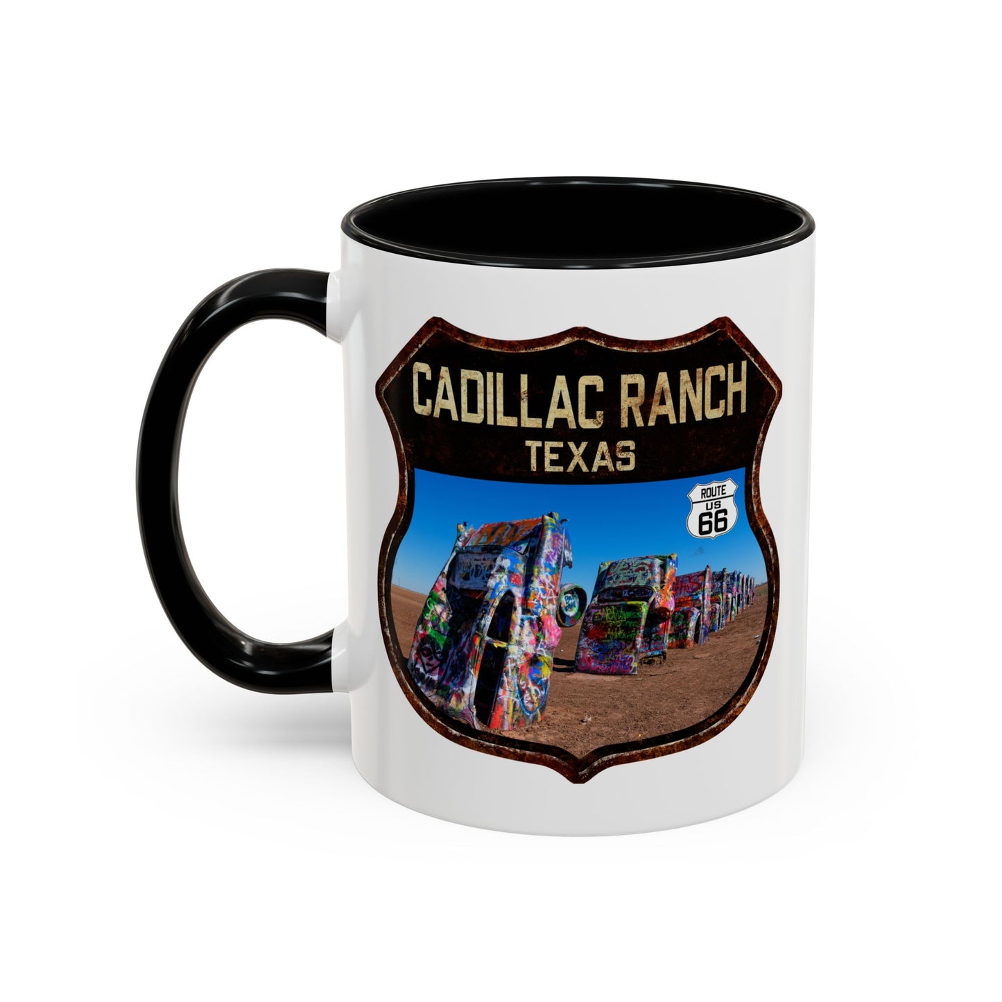 Mug Cadillac Ranch Route 66 Shield Texas 11oz