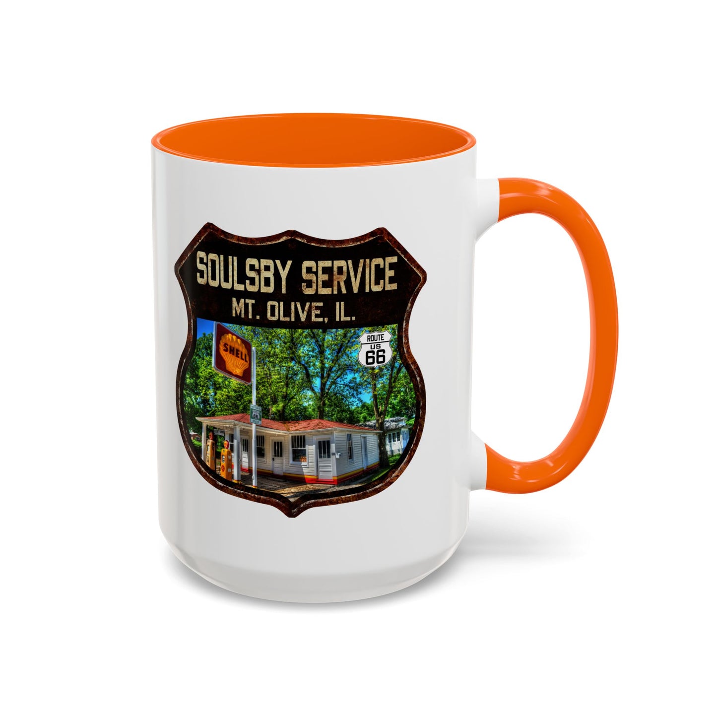 Mug Soulsby Service Station Route 66 Shield Illinois 11oz