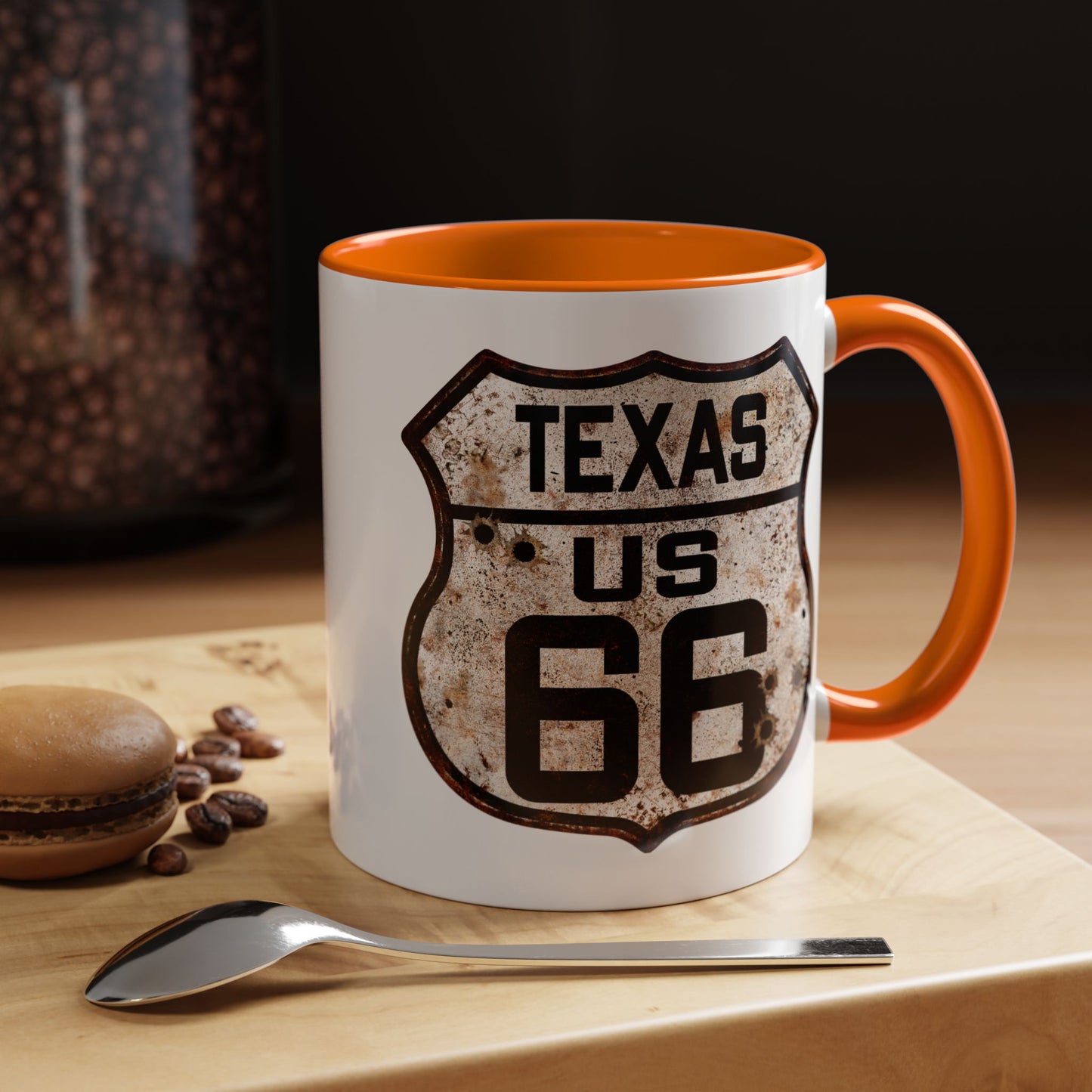 Mug Vintage Rusty Route 66 Highway Shield Texas Route 66 Gift 11oz, 15oz