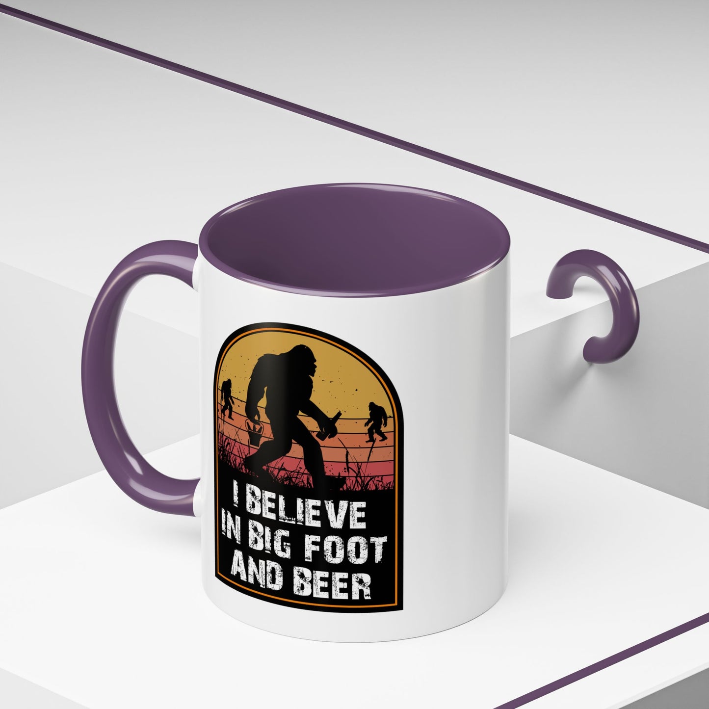 Big Foot and Beer Sticker - Sasquatch Decal - Funny Yeti Gift Accent Coffee Mug (11, 15oz)