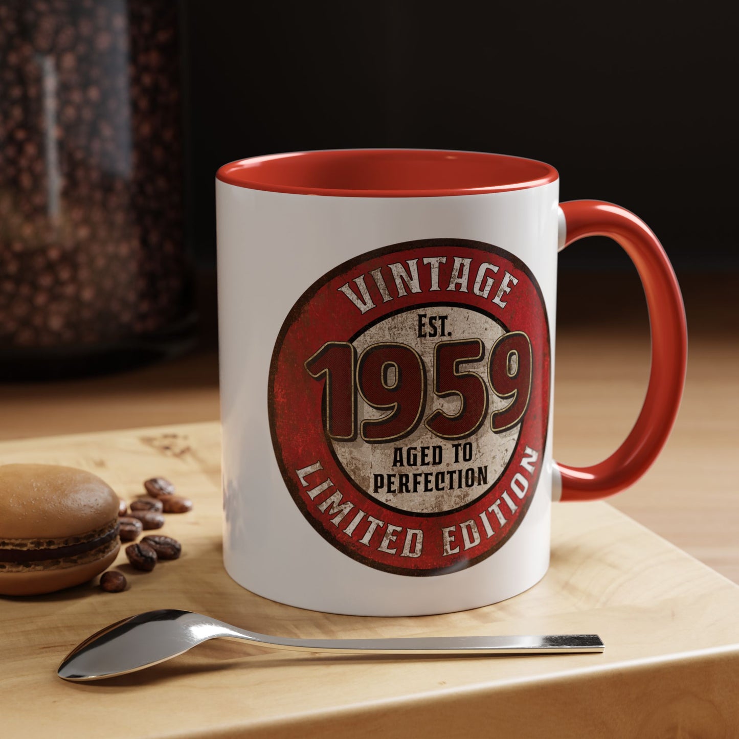 Vintage 1959 Birthday Mug, Aged to Perfection Limited Qty Coffee Cup - Gift Idea, Memories, Special Occasion, Collector's Item, Unique