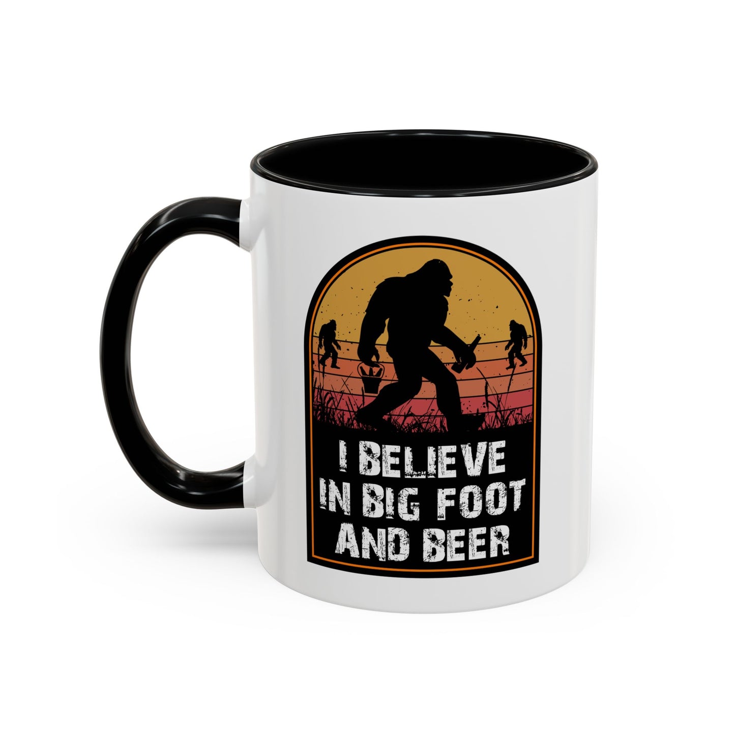 Big Foot and Beer Sticker - Sasquatch Decal - Funny Yeti Gift Accent Coffee Mug (11, 15oz)