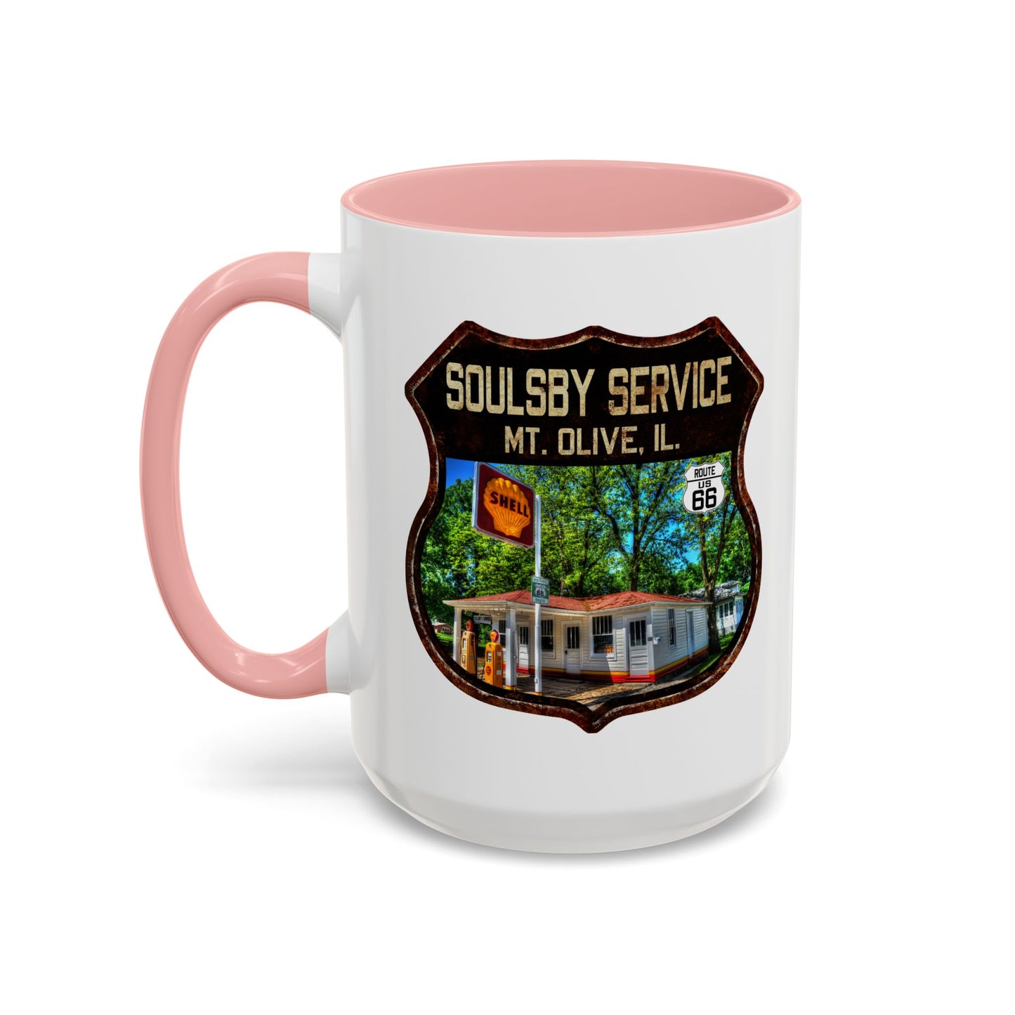 Mug Soulsby Service Station Route 66 Shield Illinois 11oz