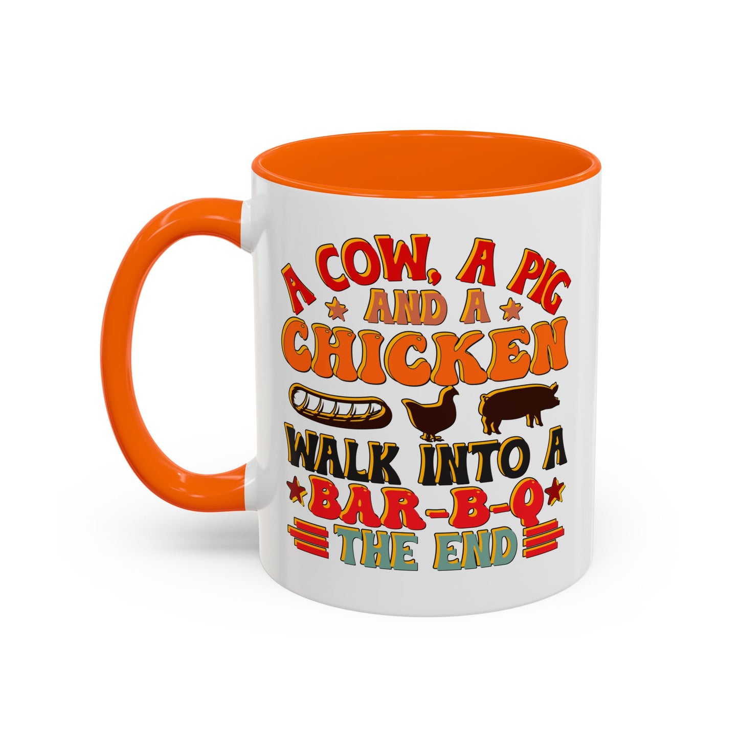 Funny BBQ Grilling Coffee Mug, Pig Cow Duck, Novelty Tea Cup, Barbecue Lover Gift, Kitchen Decor