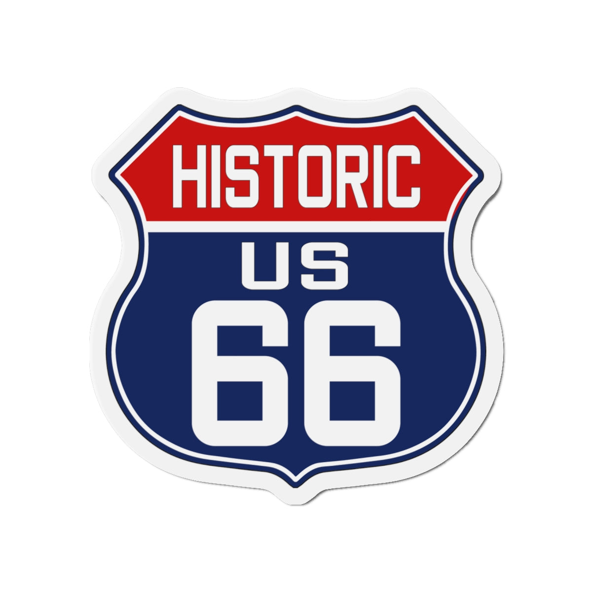 Red White and Blue Route 66 Shield Die-Cut Magnets