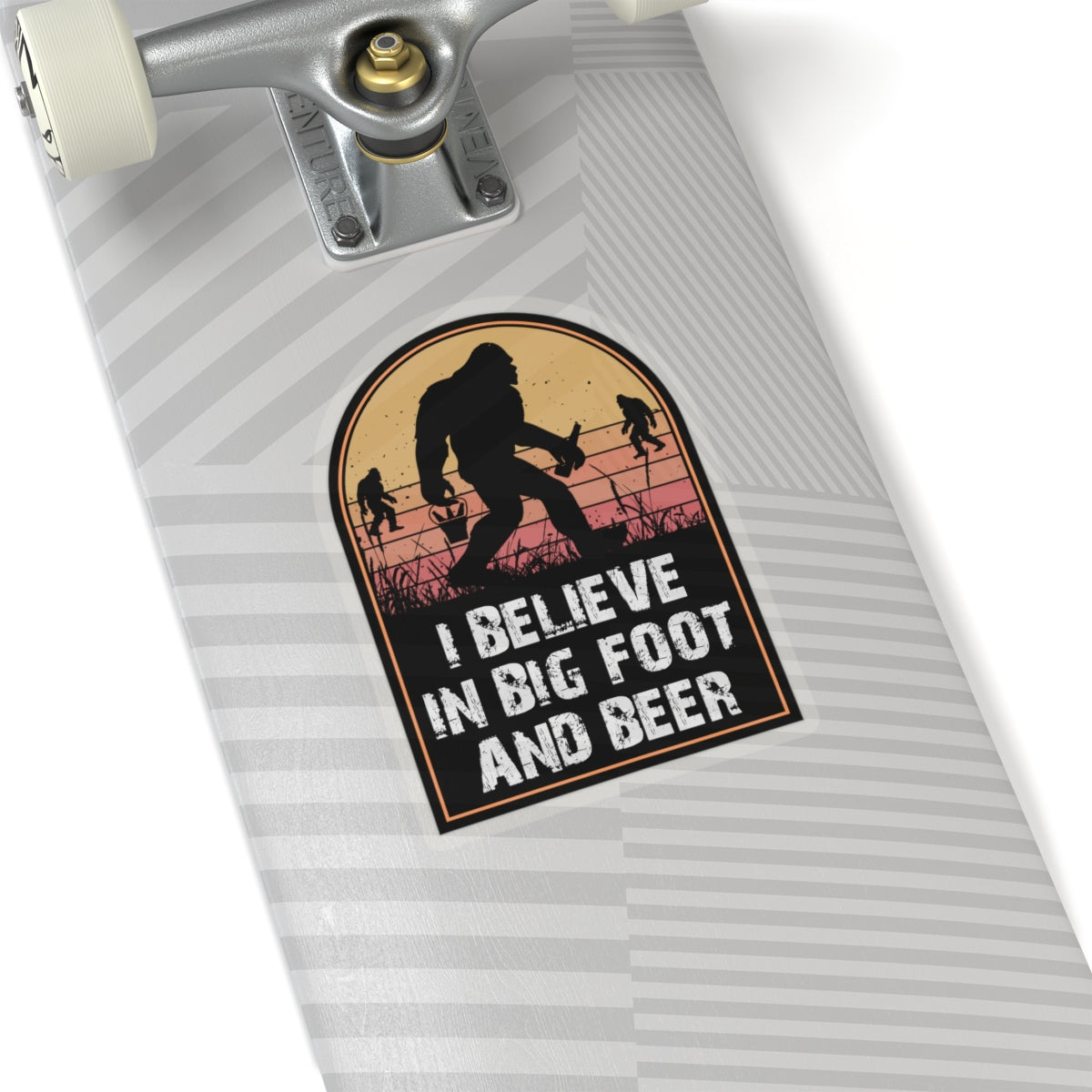 Quirky Big Foot Decal - I Believe in Big Foot and Beer Kiss-Cut Stickers