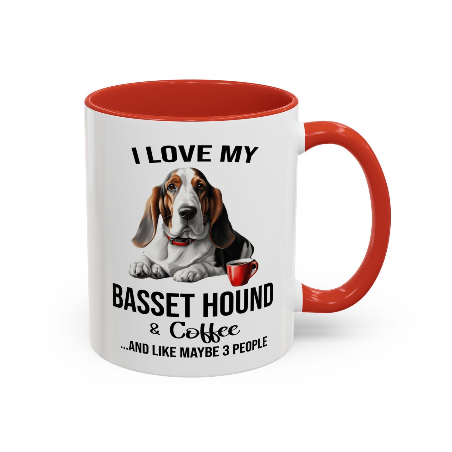 Basset Hound Lover Mug, Basset Hound Lover Gift, Coffee Mug, Basset Hound Mug, Basset Hound Gift, Basset Hound Owner, Coffee Cup A0023-005 Accent Coffee Mug (11, 15oz)