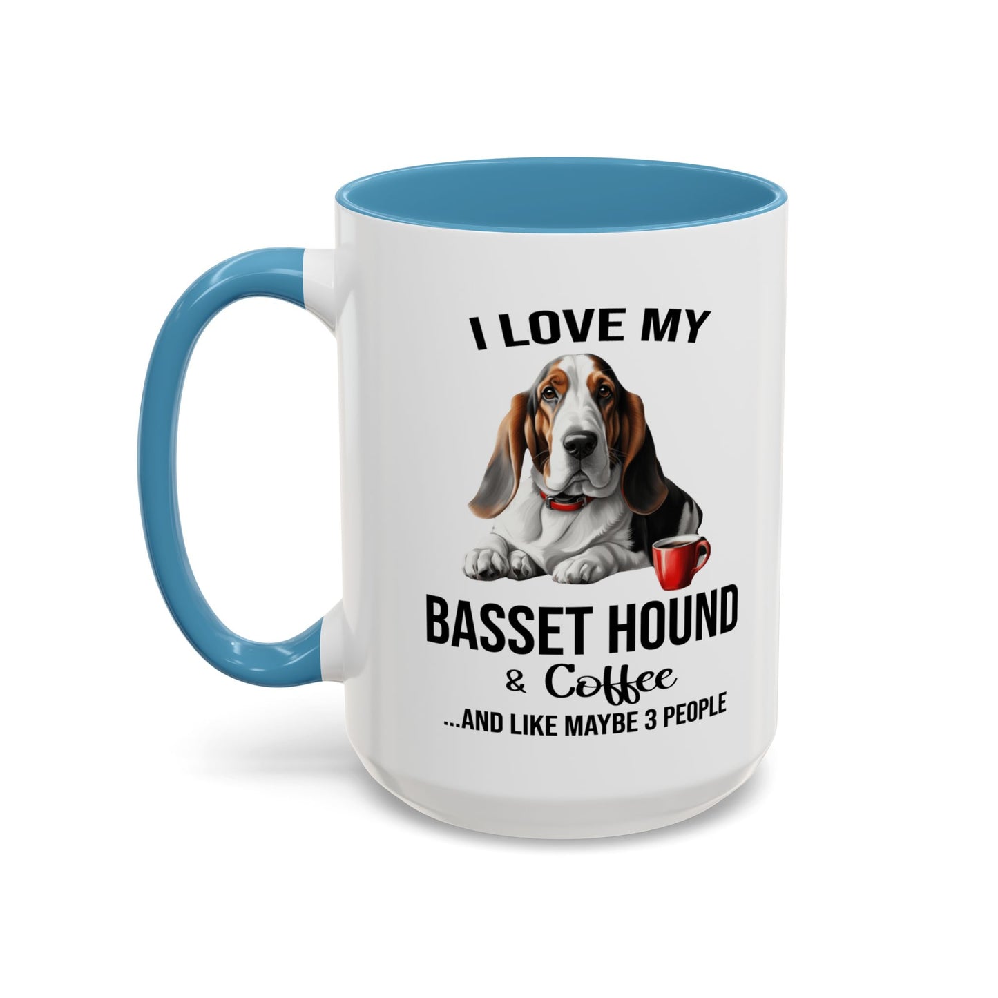 Basset Hound Lover Mug, Basset Hound Lover Gift, Coffee Mug, Basset Hound Mug, Basset Hound Gift, Basset Hound Owner, Coffee Cup A0023-005 Accent Coffee Mug (11, 15oz)