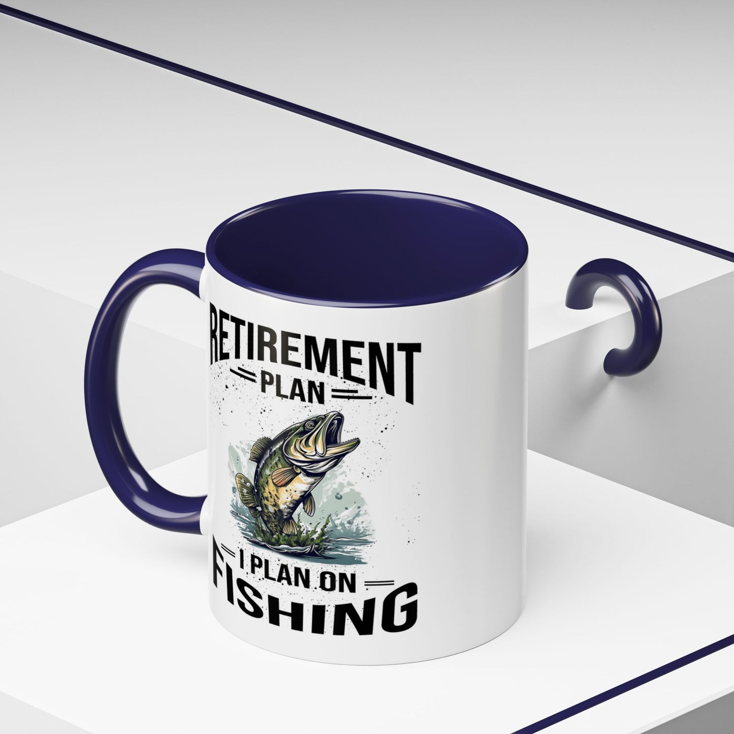 Retirement Mug - Retirement Plan Gone Fishing - Coffee Mug - Funny Retirement Gift, Happy Retirement Mug, Fishing Retirement Gift A0037-03 Accent Coffee Mug (11, 15oz)