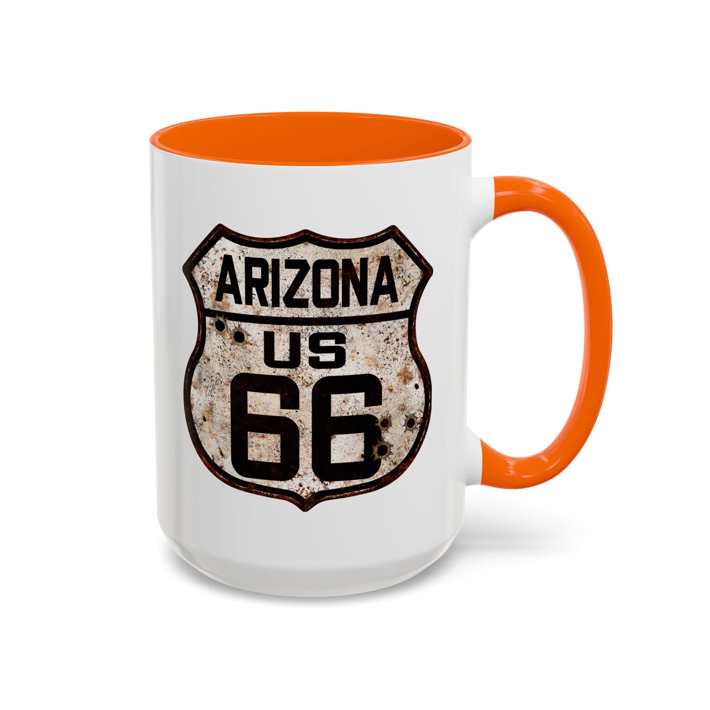 Mug Vintage Rusty Route 66 Highway Shield Arizona 11oz, 15oz