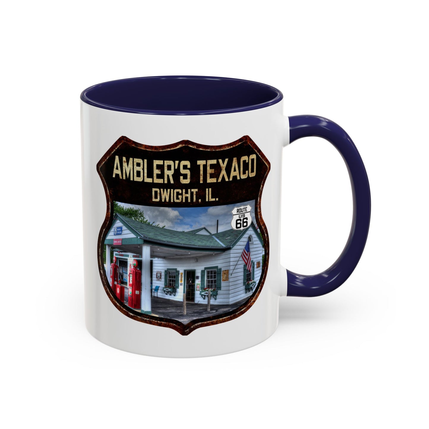 Mug Amblers Texaco Service Station Route 66 Shield Illinois 11oz