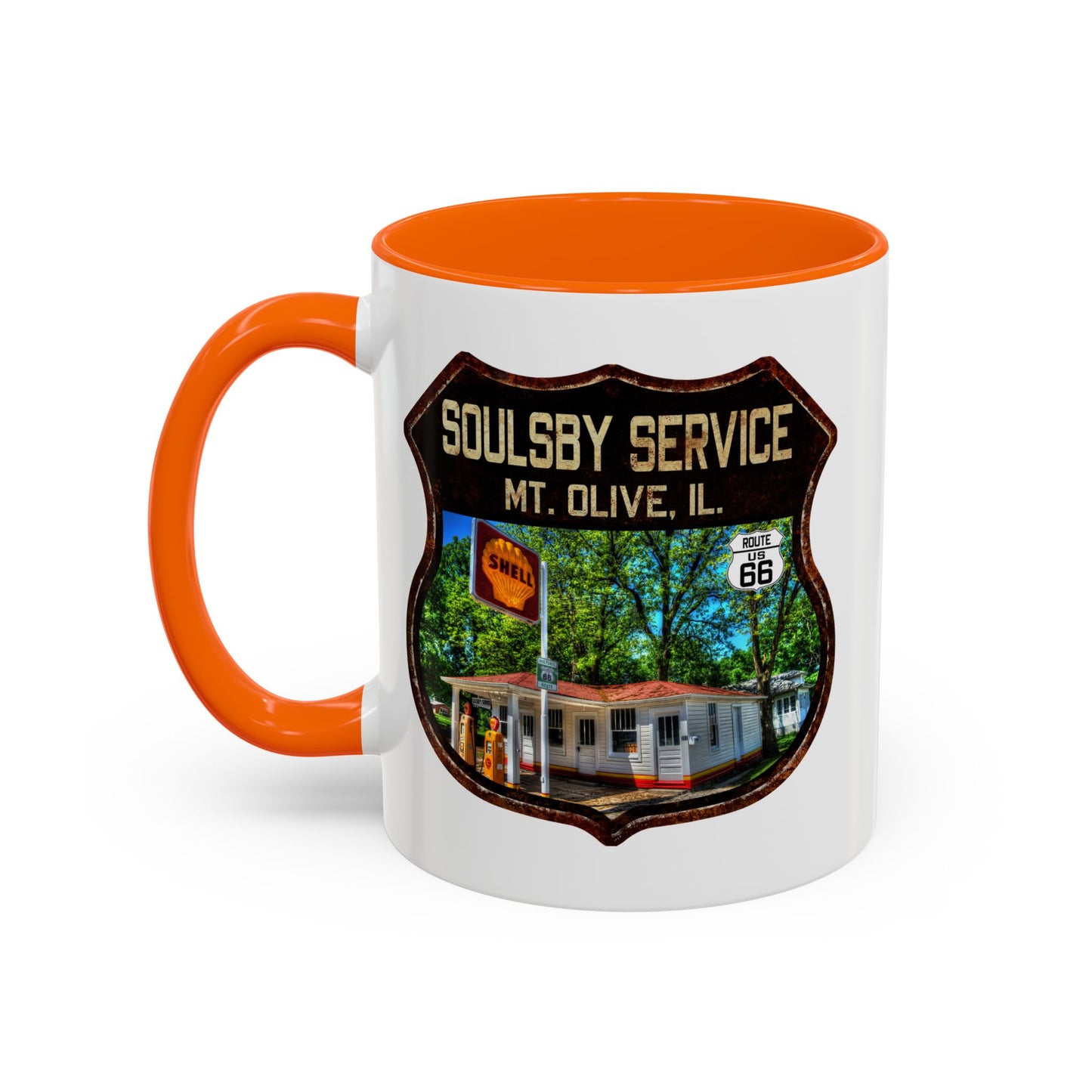 Mug Soulsby Service Station Route 66 Shield Illinois 11oz