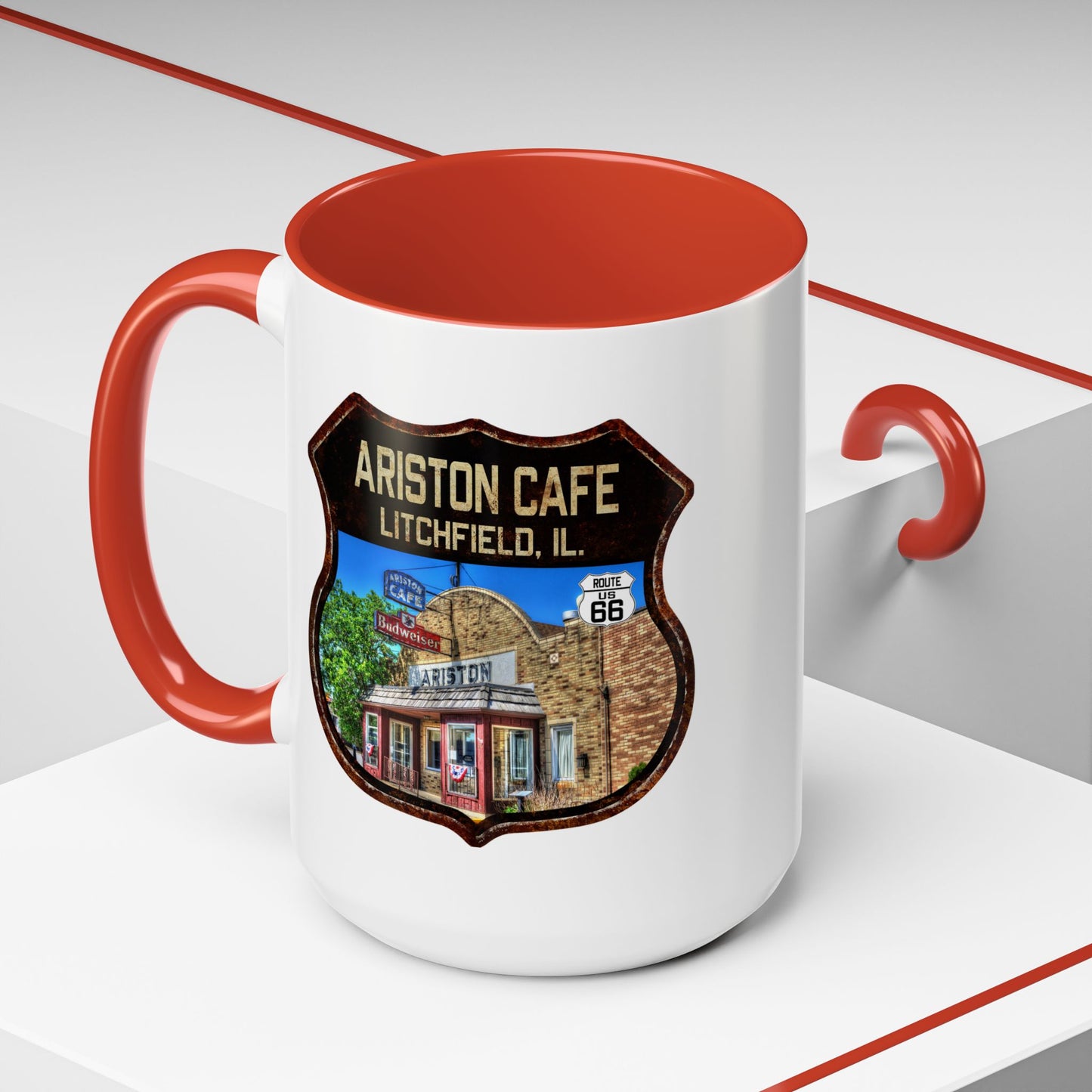 Mug Ariston Cafe Route 66 Shield Illinois 11oz